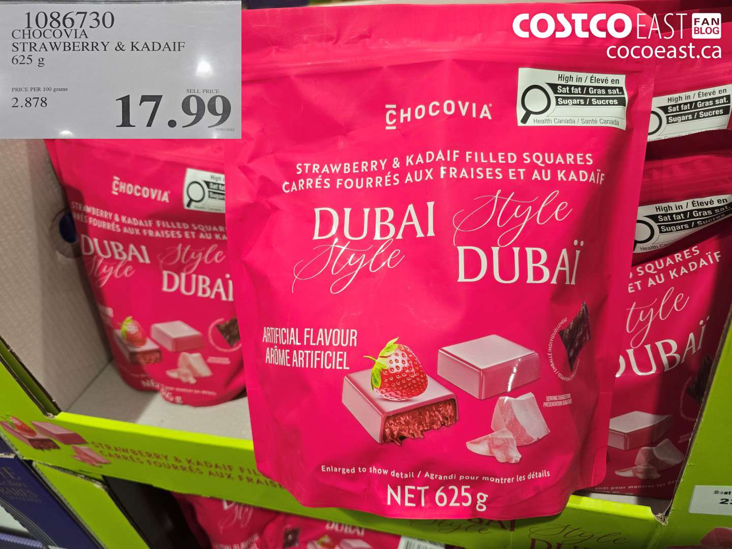 1086730 CHOCOVIA STRAWBERRY & KADAIF 625 G $17.99