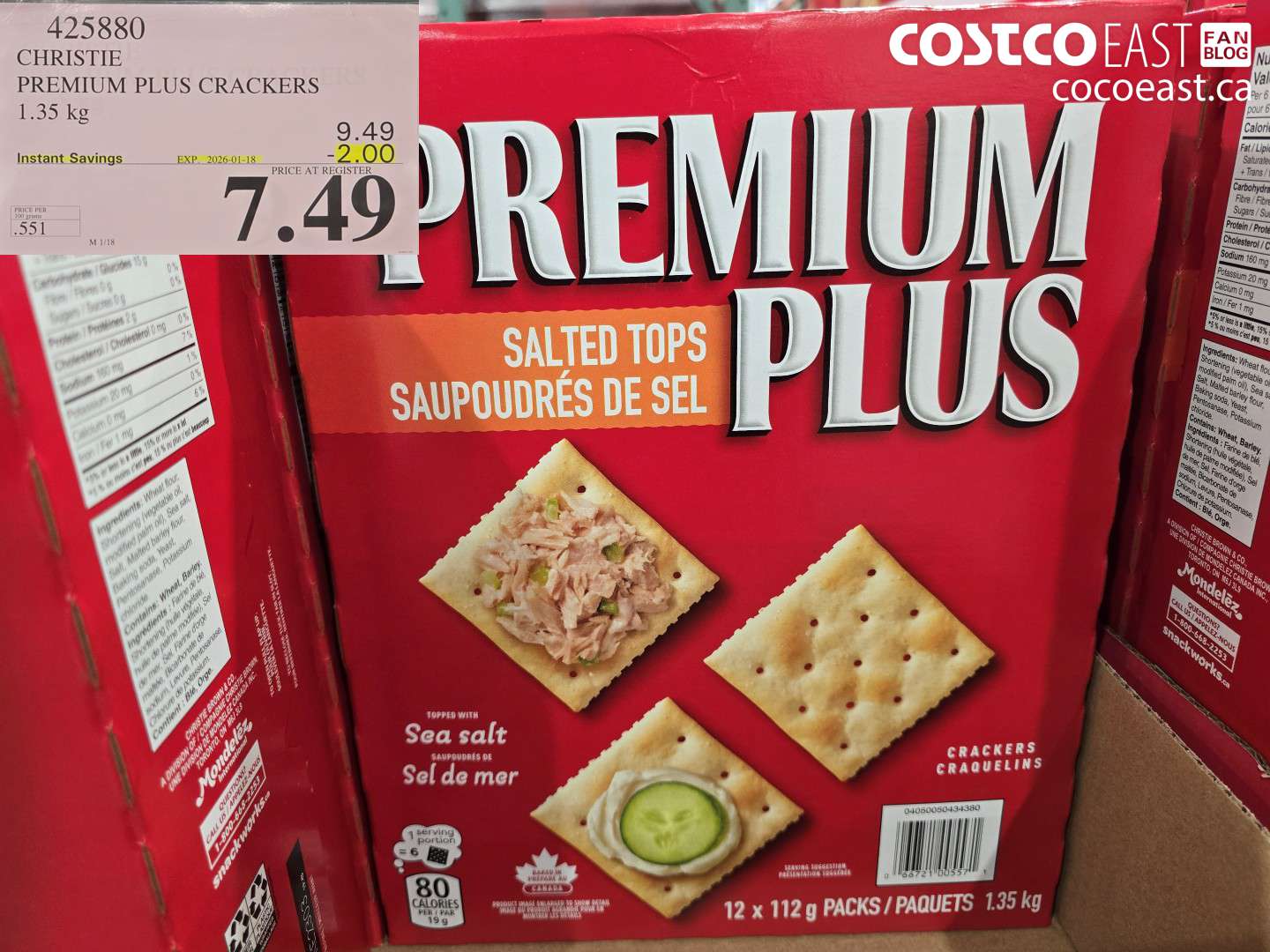 425880 CHRISTIE PREMIUM PLUS CRACKERS 1.36 kg ($2.00 INSTANT SAVINGS EXPIRES ON 2026-01-18) $7.49