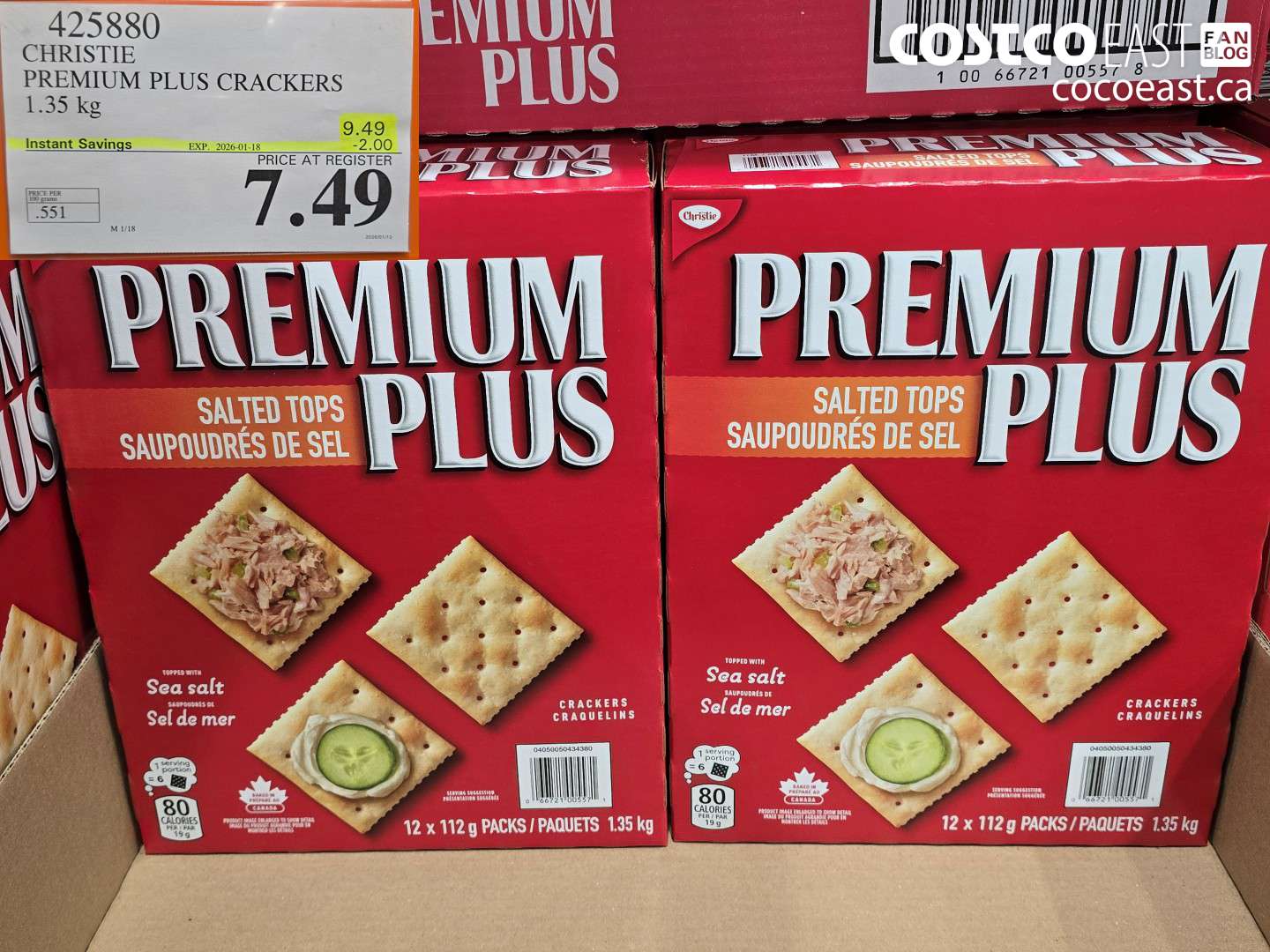 425880 CHRISTIE PREMIUM PLUS CRACKERS 1.36 kg ($2.00 INSTANT SAVINGS EXPIRES ON 2026-01-18) $7.49