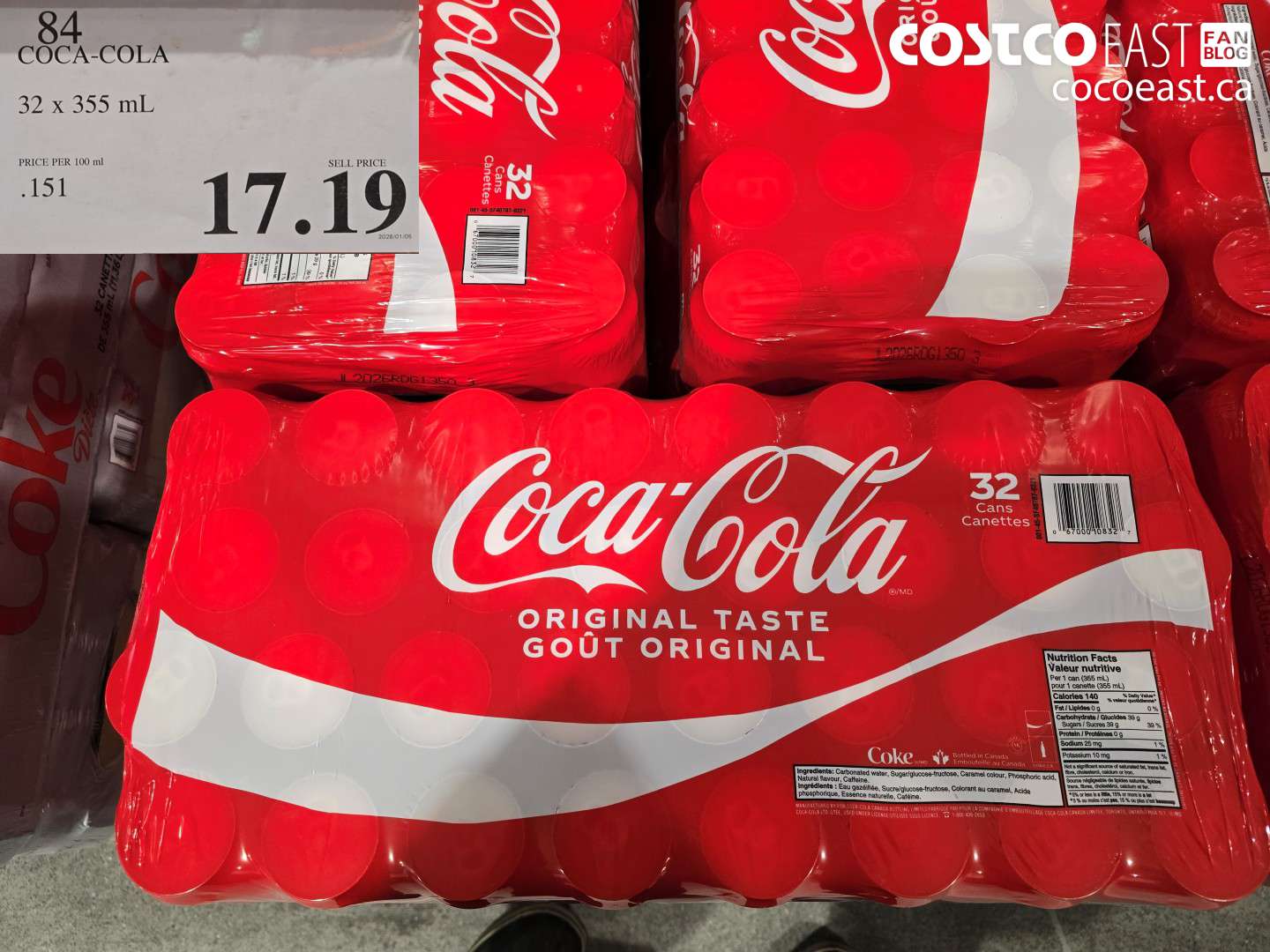84 COCA-COLA 32 X 355 ML $17.19