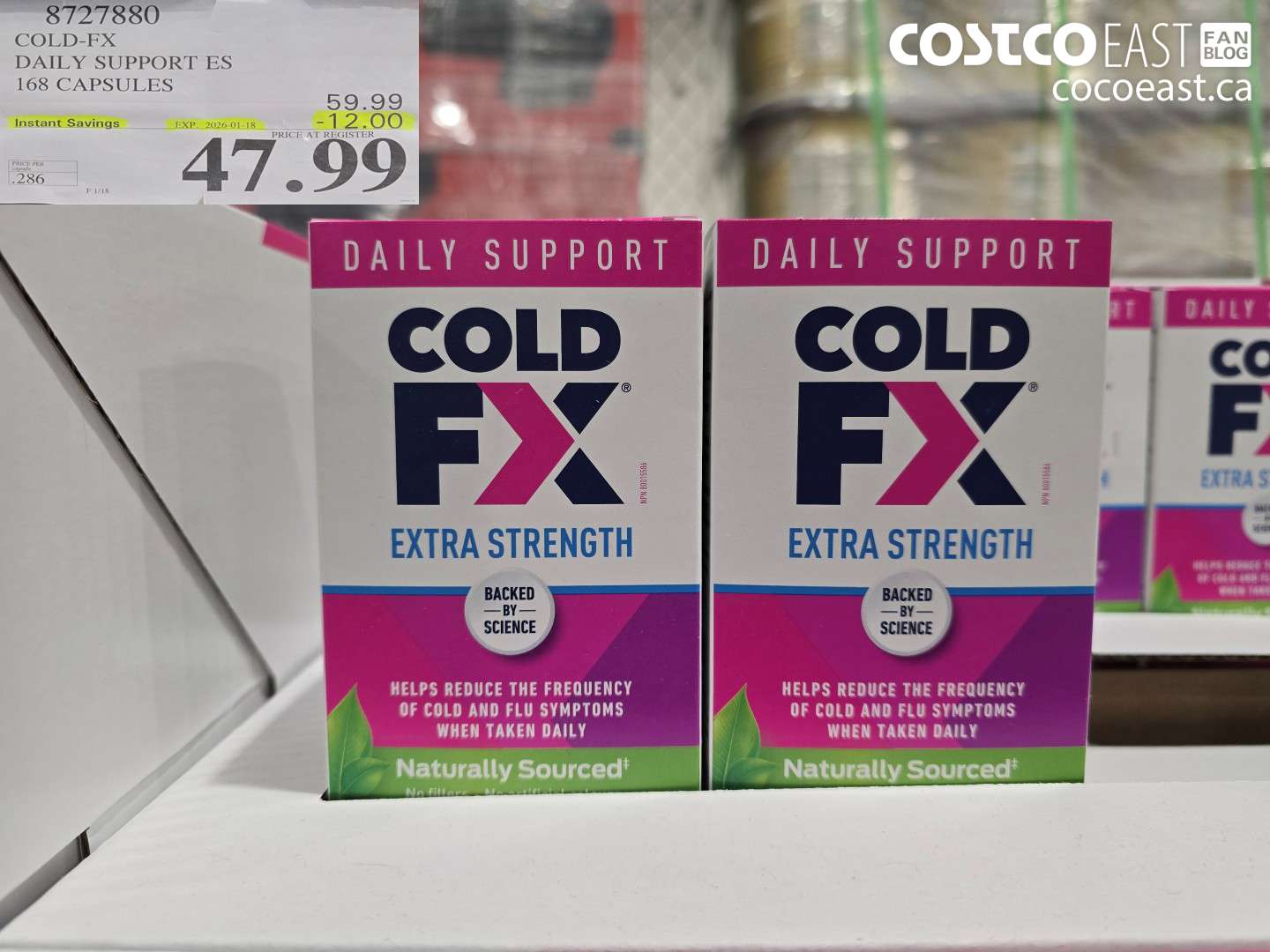 8727880 COLD-FX DAILY SUPPORT ES 168 CAPSULES ($12.00 INSTANT SAVINGS EXPIRES ON 2026-01-18) $47.99