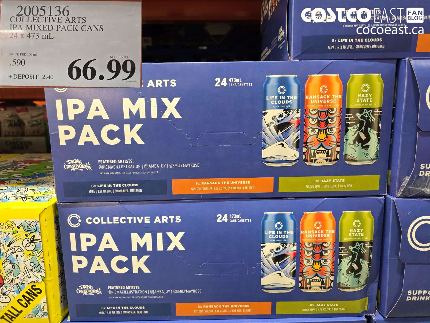 2005136 COLELCTIVE ARTS IPA MIXED PACK CANS 24 X 473 ML $64.99