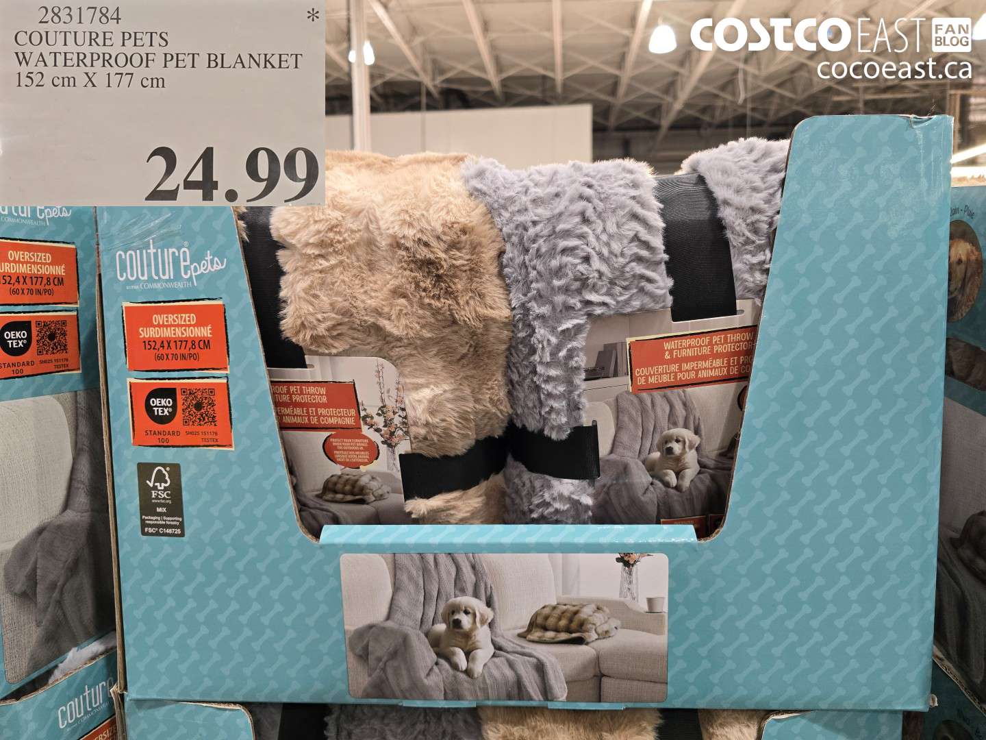 2831784 COUTURE PETS WATERPROOF PET BLANKET 152 CM X 177 cm $24.99