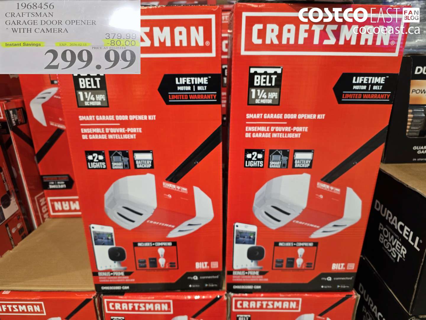1968456 CRAFTSMAN GARAGE DOOR OPENER WITH CAMERA ($80.00 INSTANT SAVINGS EXPIRES ON 2026-02-15) $299.99