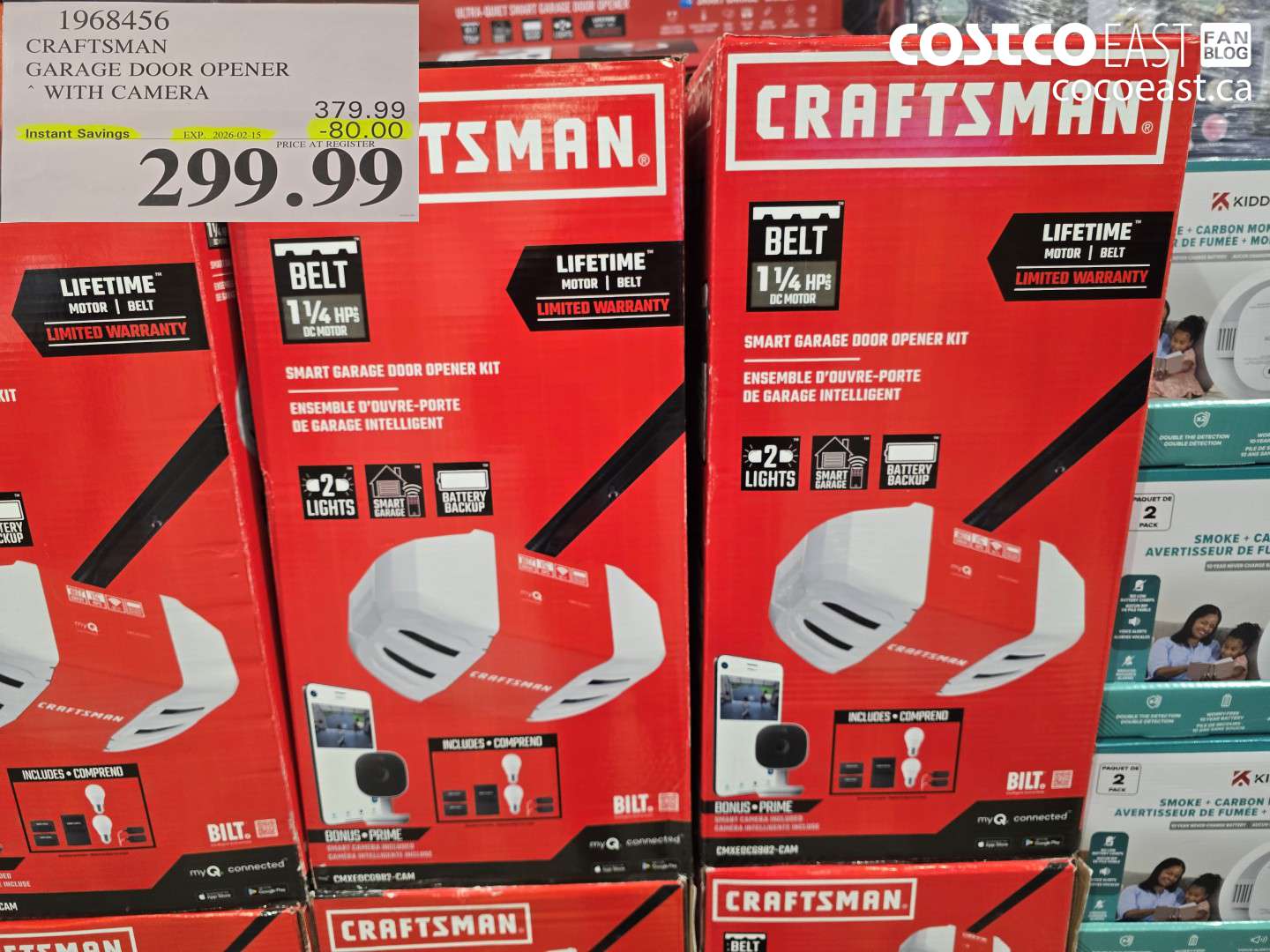 1968456 CRAFTSMAN GARAGE DOOR OPENER WITH CAMERA ($80.00 INSTANT SAVINGS EXPIRES ON 2026-02-15) $299.99