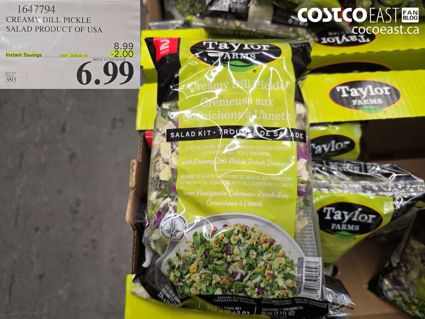 1647794 CREAMY DILL PICKLE SALAD PRODUCT OF USA ($2.00 INSTANT SAVINGS EXPIRES ON 2026-01-18) $6.99