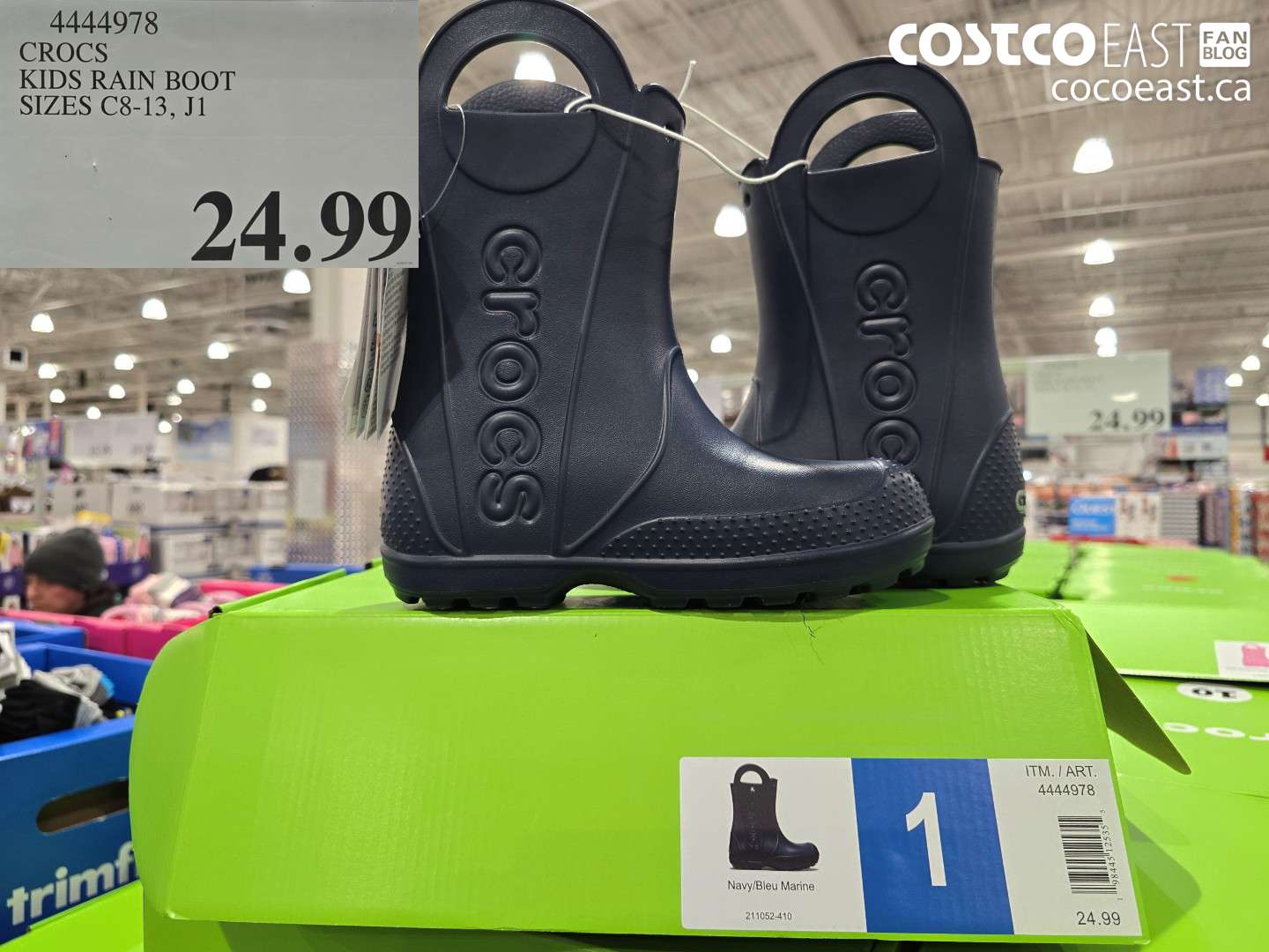 4444978 CROCS KIDS RAIN BOOT SIZES C8-13, J1 $24.99