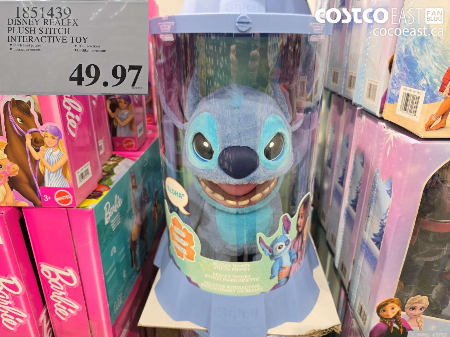 1851439 DISNEY REALFX PLUSH STITCH INTERACTIVE TOY $49.97