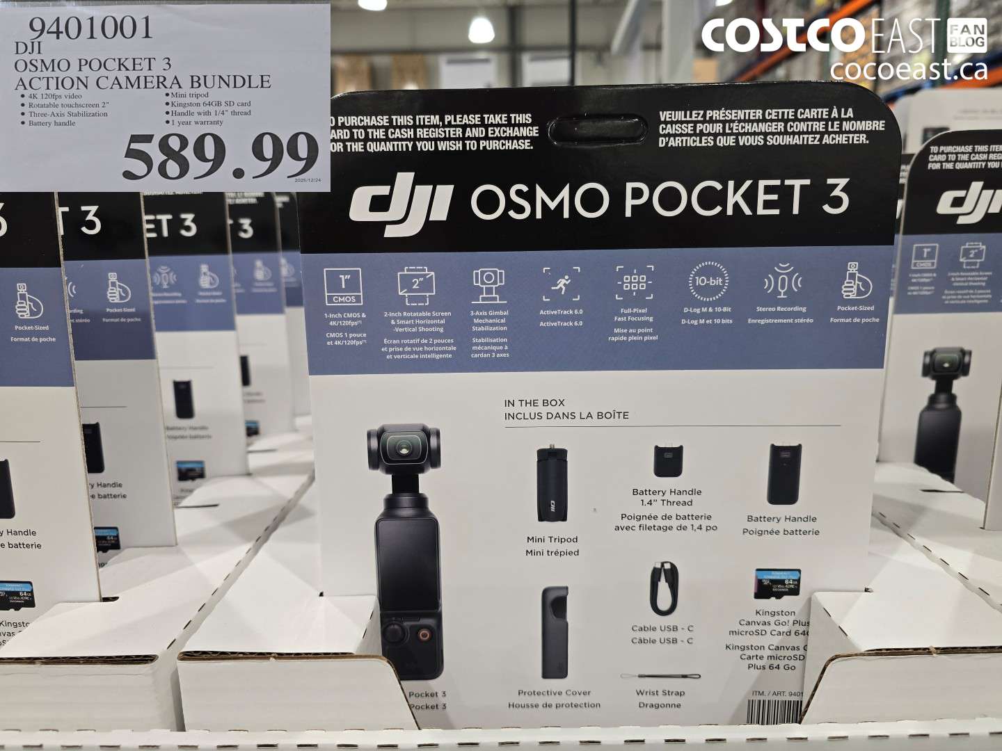 9401001 DJI POCKET 3 ACTION CAMERA BUNDLE $589.99