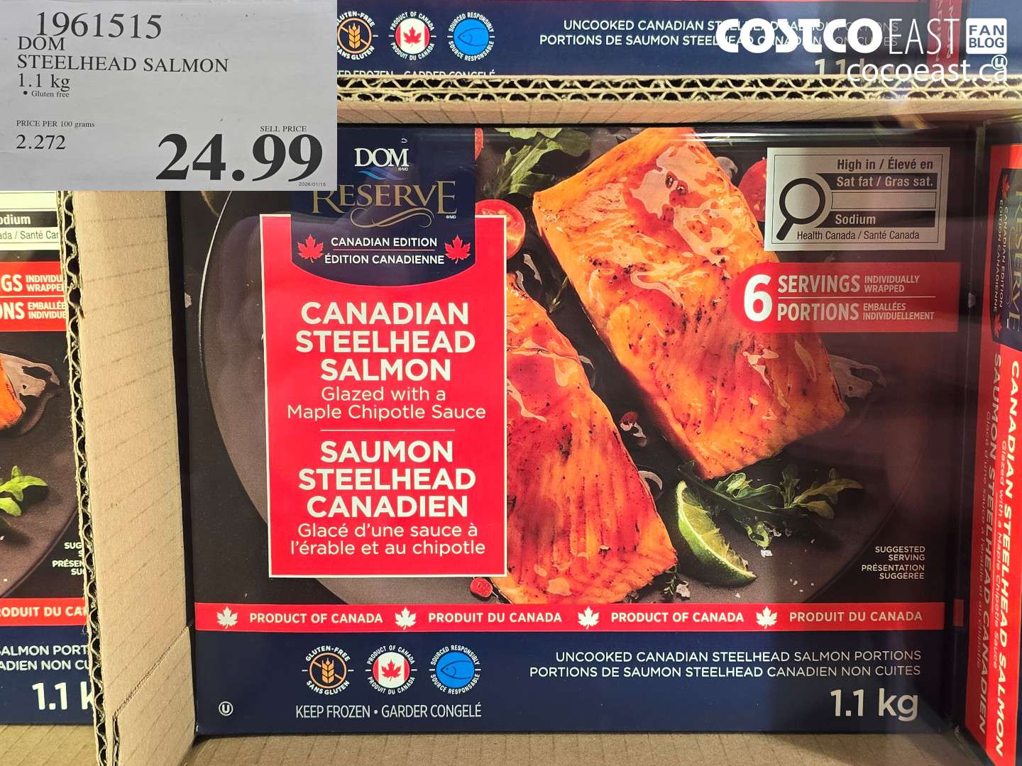 1961515 DOM STEELHEAD SALMON 1.1 KG $24.99