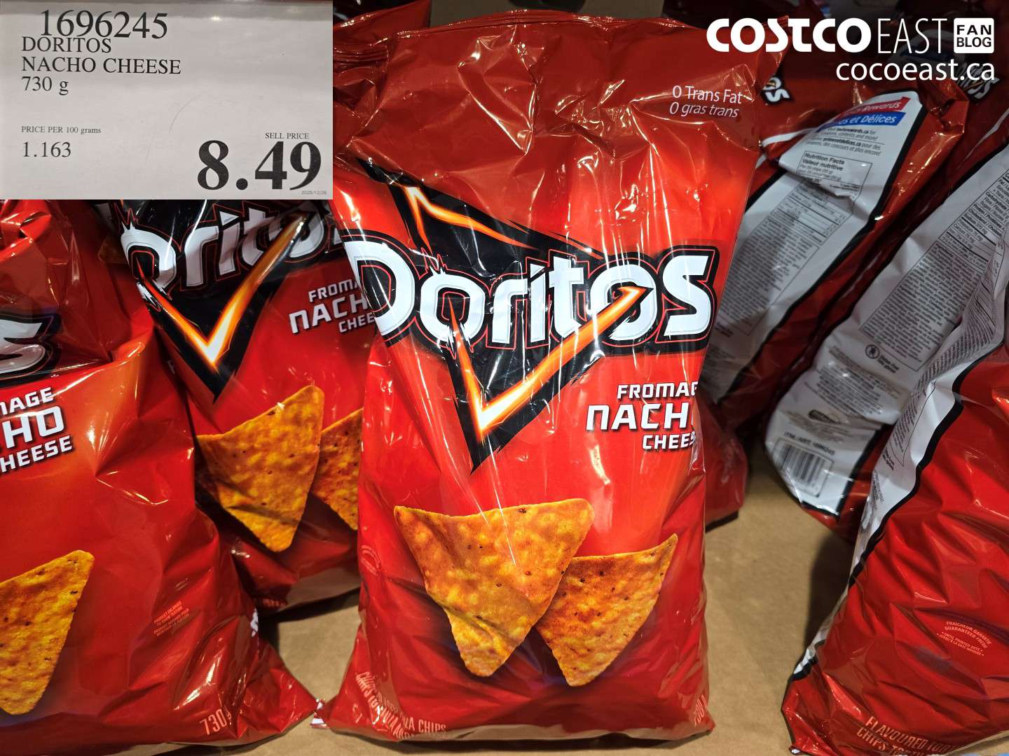 1696245 DORITOS NACHO CHEESE 730 g $8.49