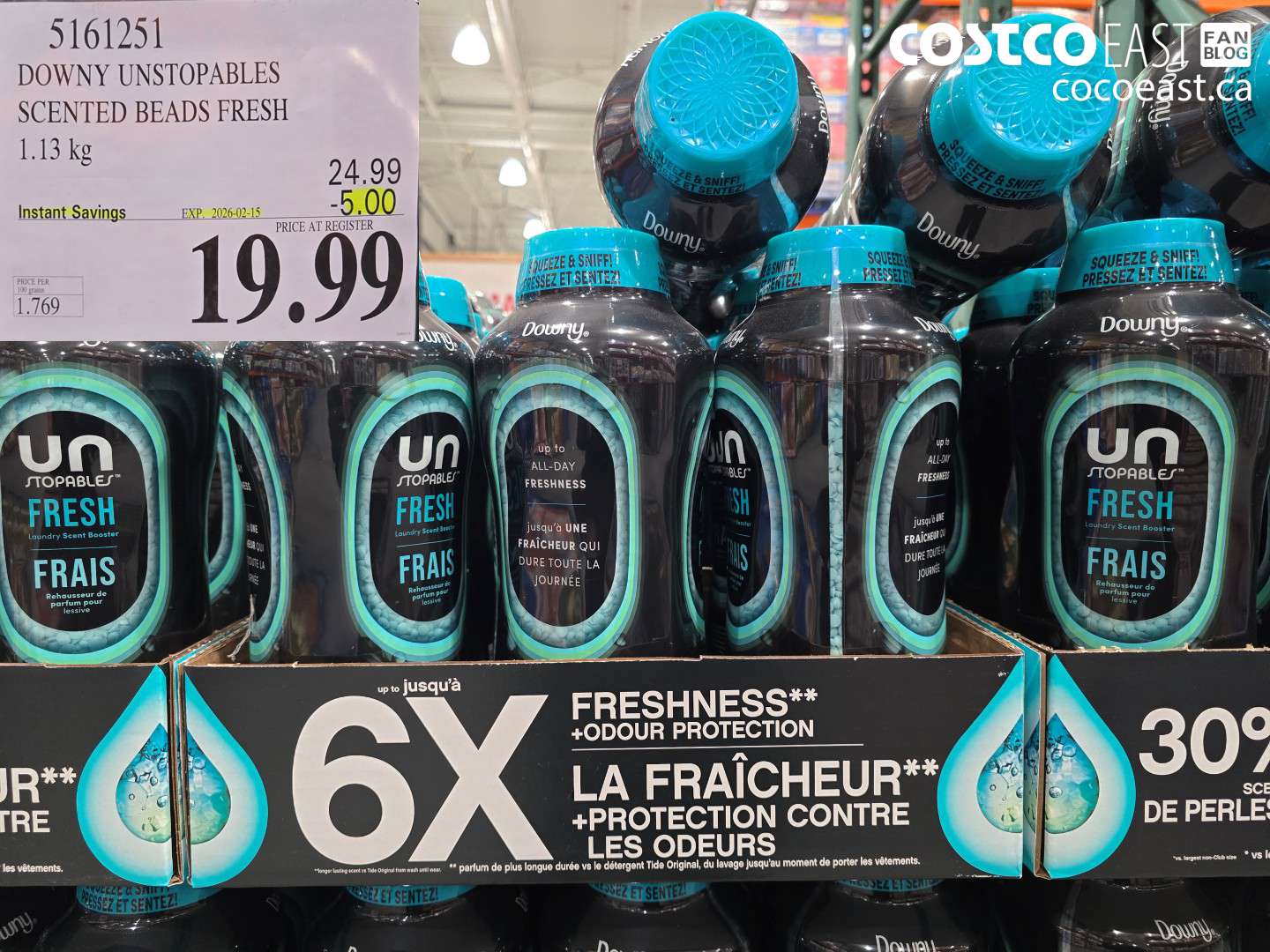 5161251 DOWNY UNSTOPABLES SCENTED BEADS FRESH 1.13 kg  ($5.00 INSTANT SAVINGS EXPIRES ON 2026-02-15) $19.99