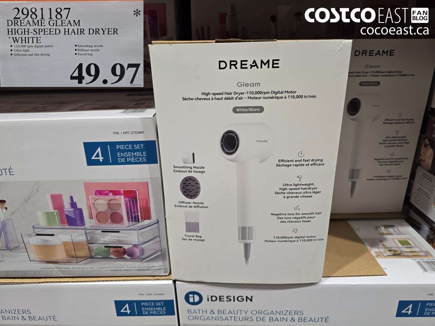 2981187 DREAME GLEAM HIGH-SPEED HAIR DRYER WHITE $49.97