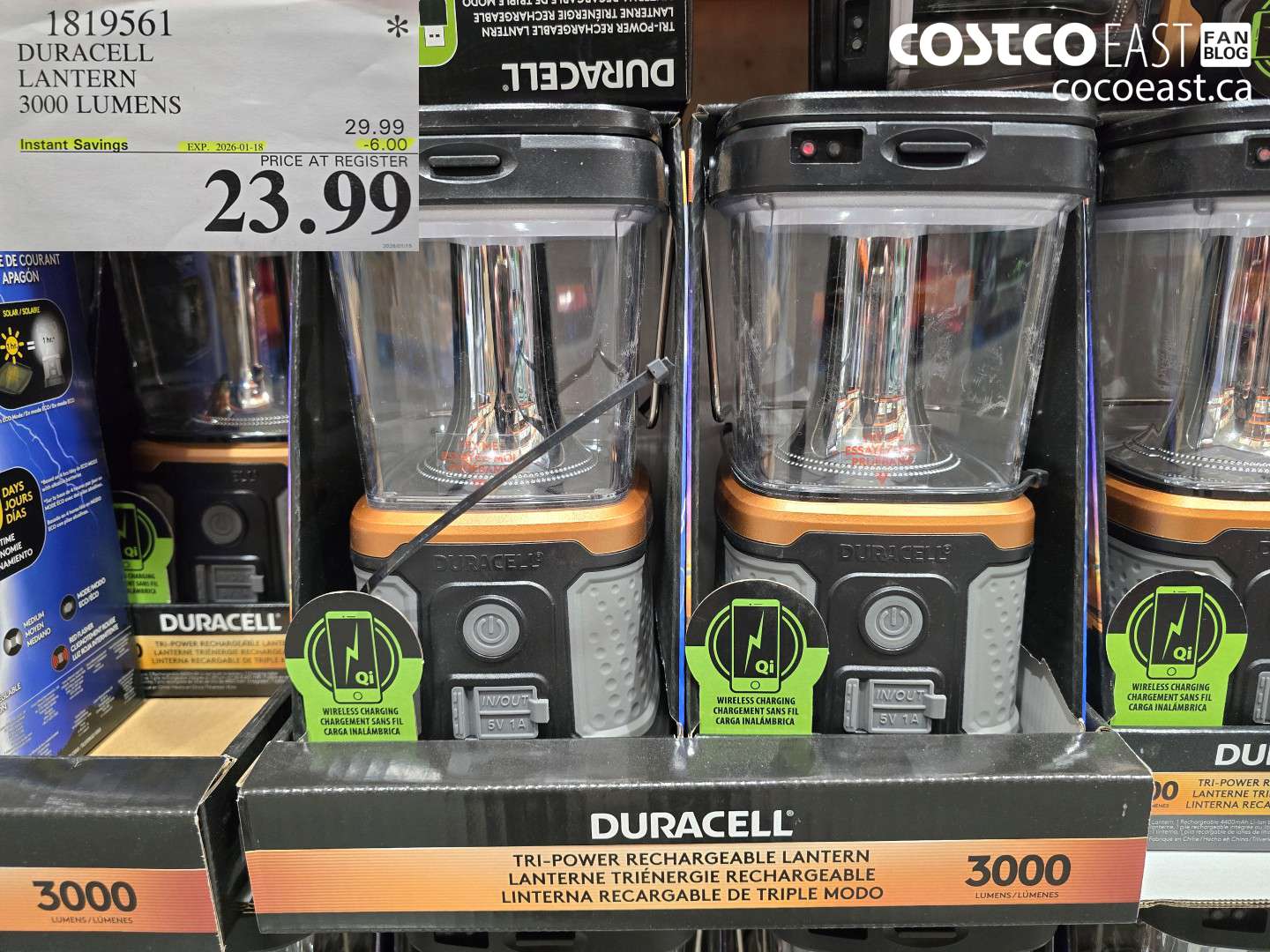 1819561 DURACELL LANTERN 3000 LUMEN ($6.00 INSTANT SAVINGS EXPIRES ON 2026-01-18) $23.99