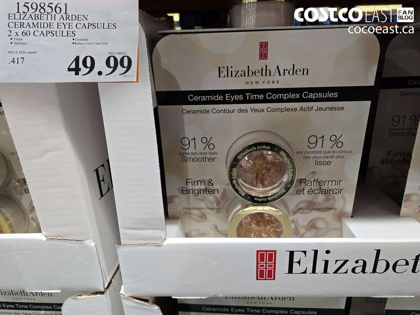 1598561 ELIZABETH ARDEN CERAMIDE EYE CAPSULES 2 x 60 CAPSULES $49.99