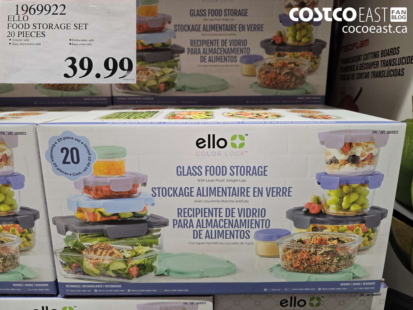 1969922 ELLO FOOD STORAGE SET 20 PIECES $39.99