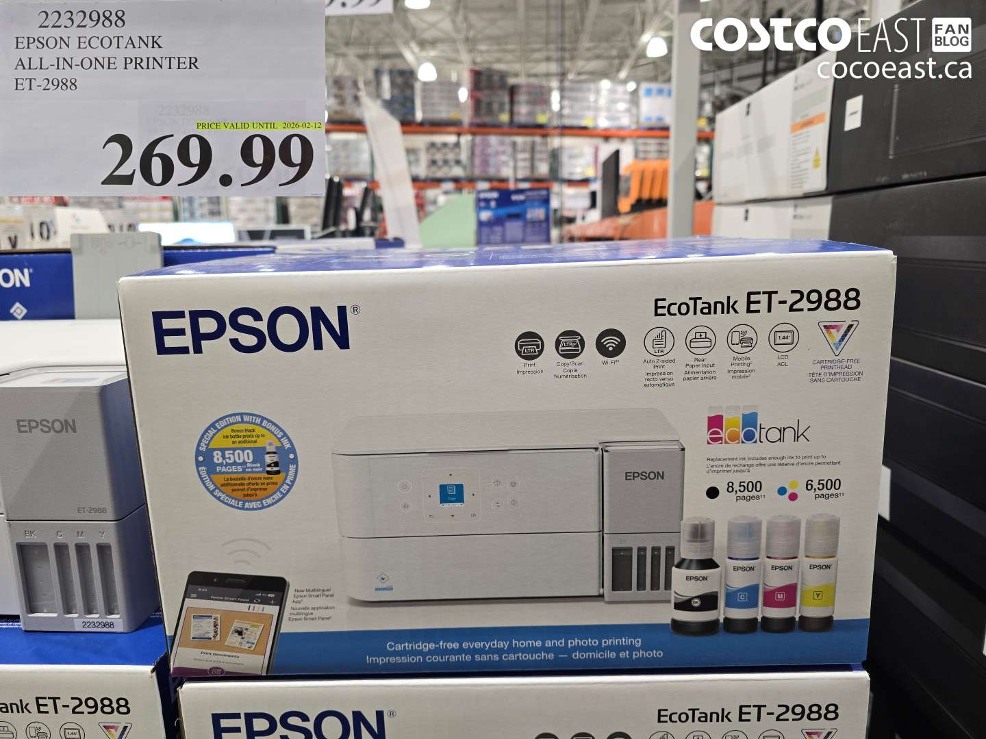 2232988 EPSON ECOTANK ALL IN ONE PRINTER ET-2988 $269.99