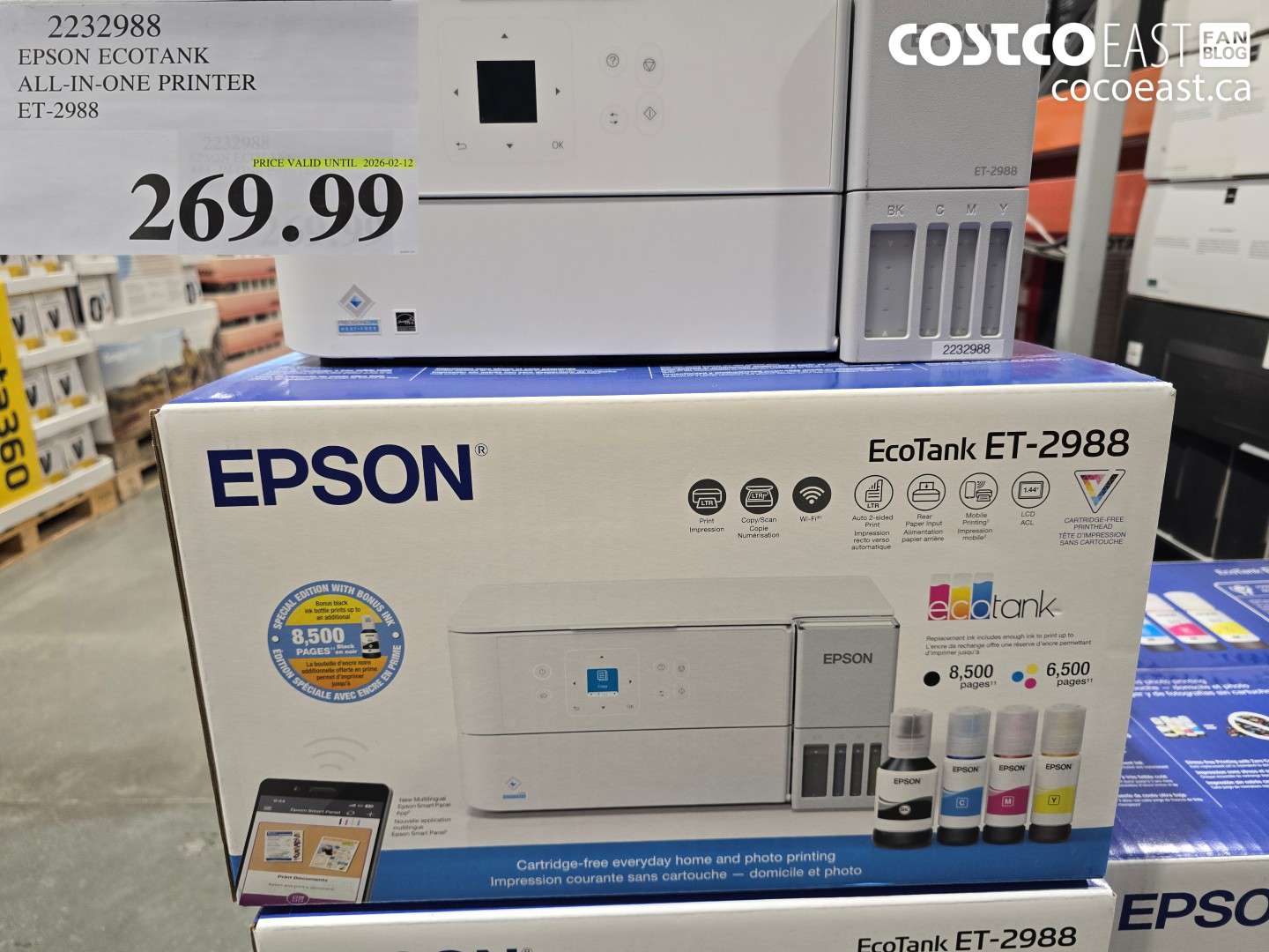 2232988 EPSON ECOTANK ALL IN ONE PRINTER ET-2988 $269.99