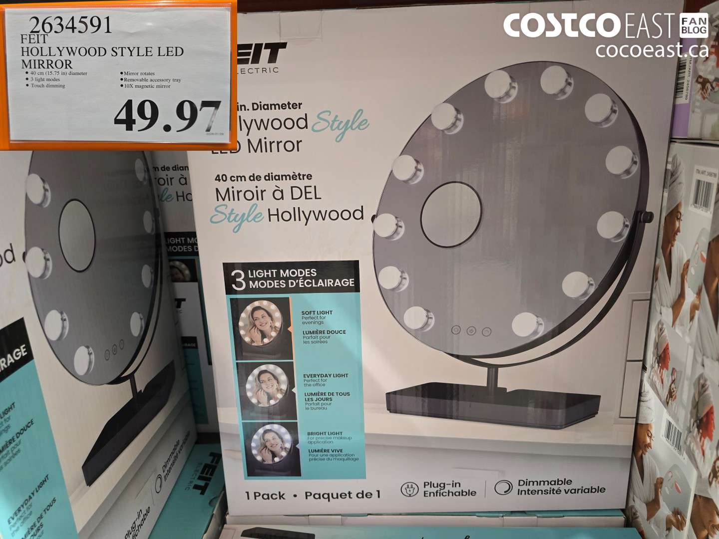 2634591 FEIT HOLLYWOOD STYLE LED MIRROR $49.97