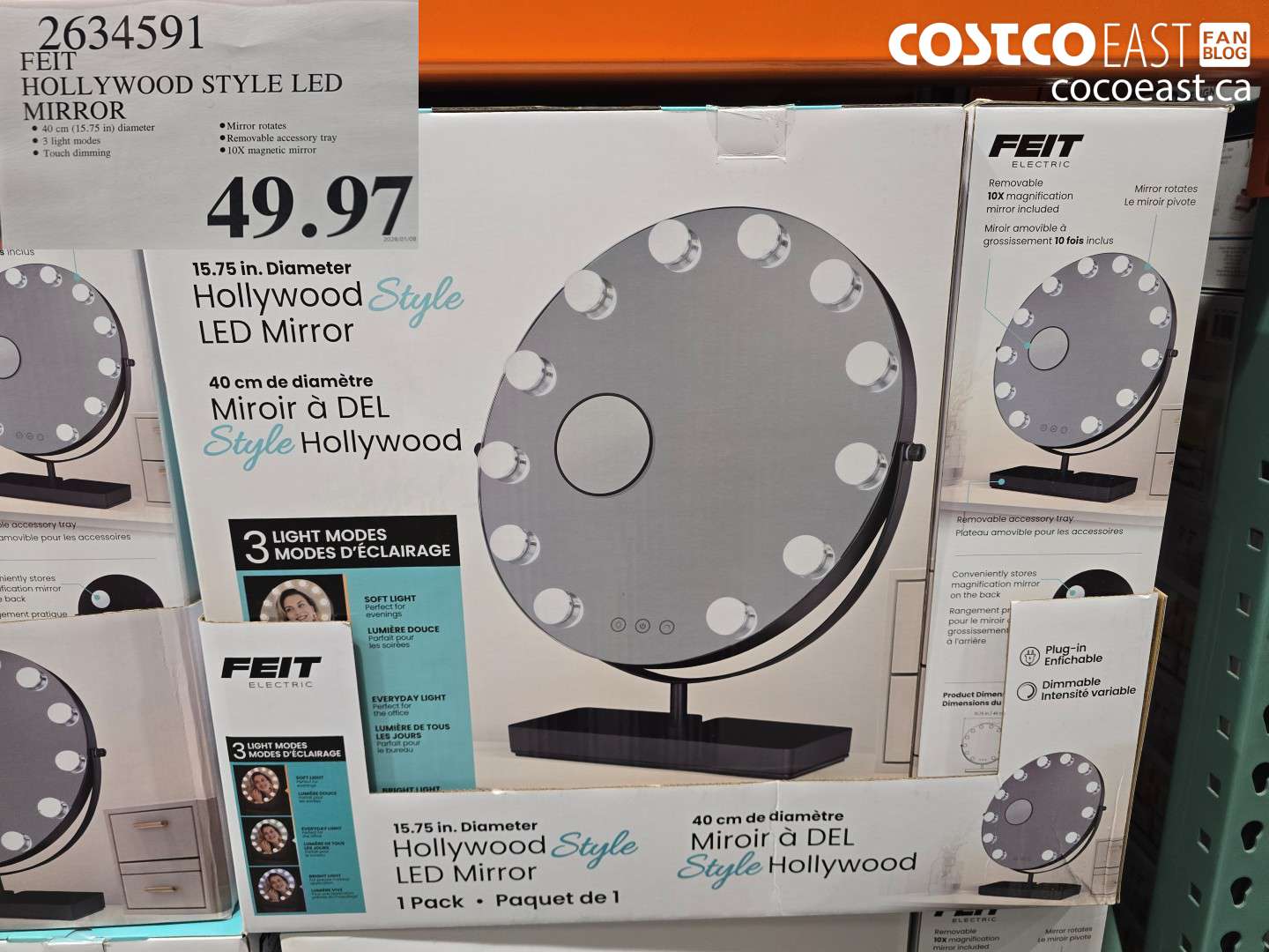 2634591 FEIT HOLLYWOOD STYLE LED MIRROR $49.97