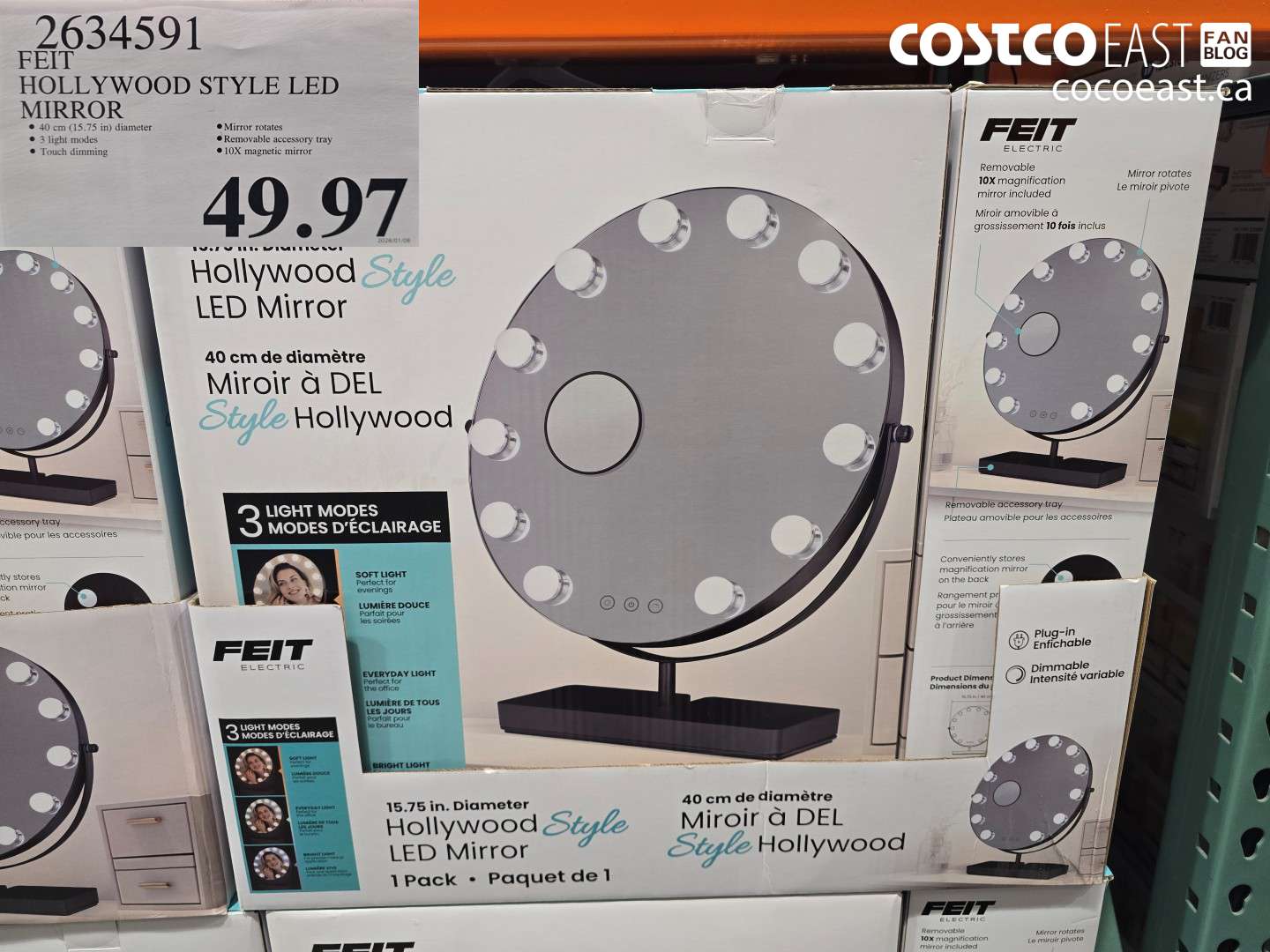 2634591 FEIT HOLLYWOOD STYLE LED MIRROR $49.97