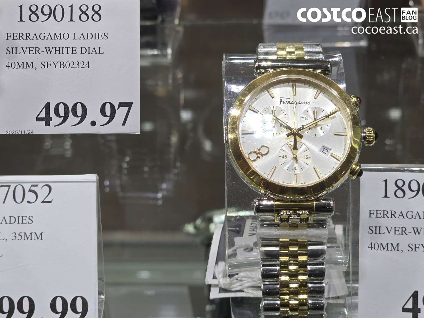 1890188 FERRAGAMO LADIES SILVER-WHITE DIAL 40MM, SFYBO02324 $499.97