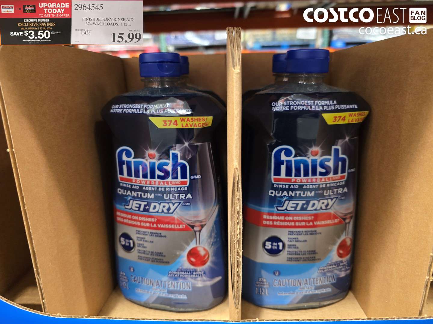 2964545 FINISH JET DRY RINSE AGENT 1.12 L ($3.50 INSTANT SAVINGS EXPIRES ON 2026-01-18) $12.49