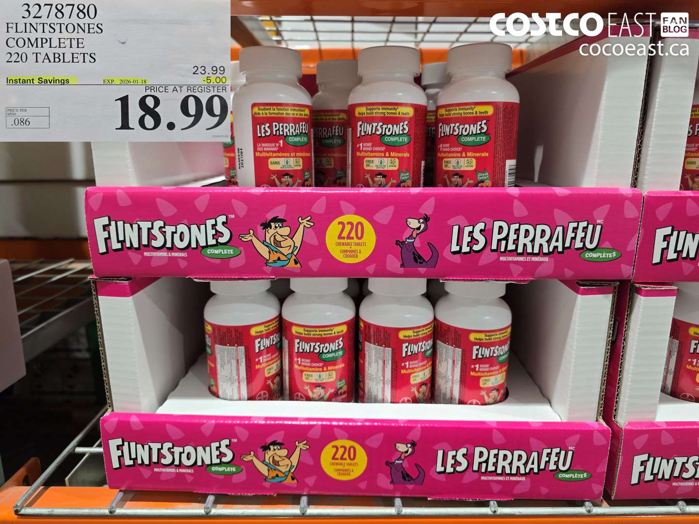 3278780 FLINTSTONES COMPLETE 220 TABLETS ($5.00 INSTANT SAVINGS EXPIRES ON 2026-01-18) $18.99