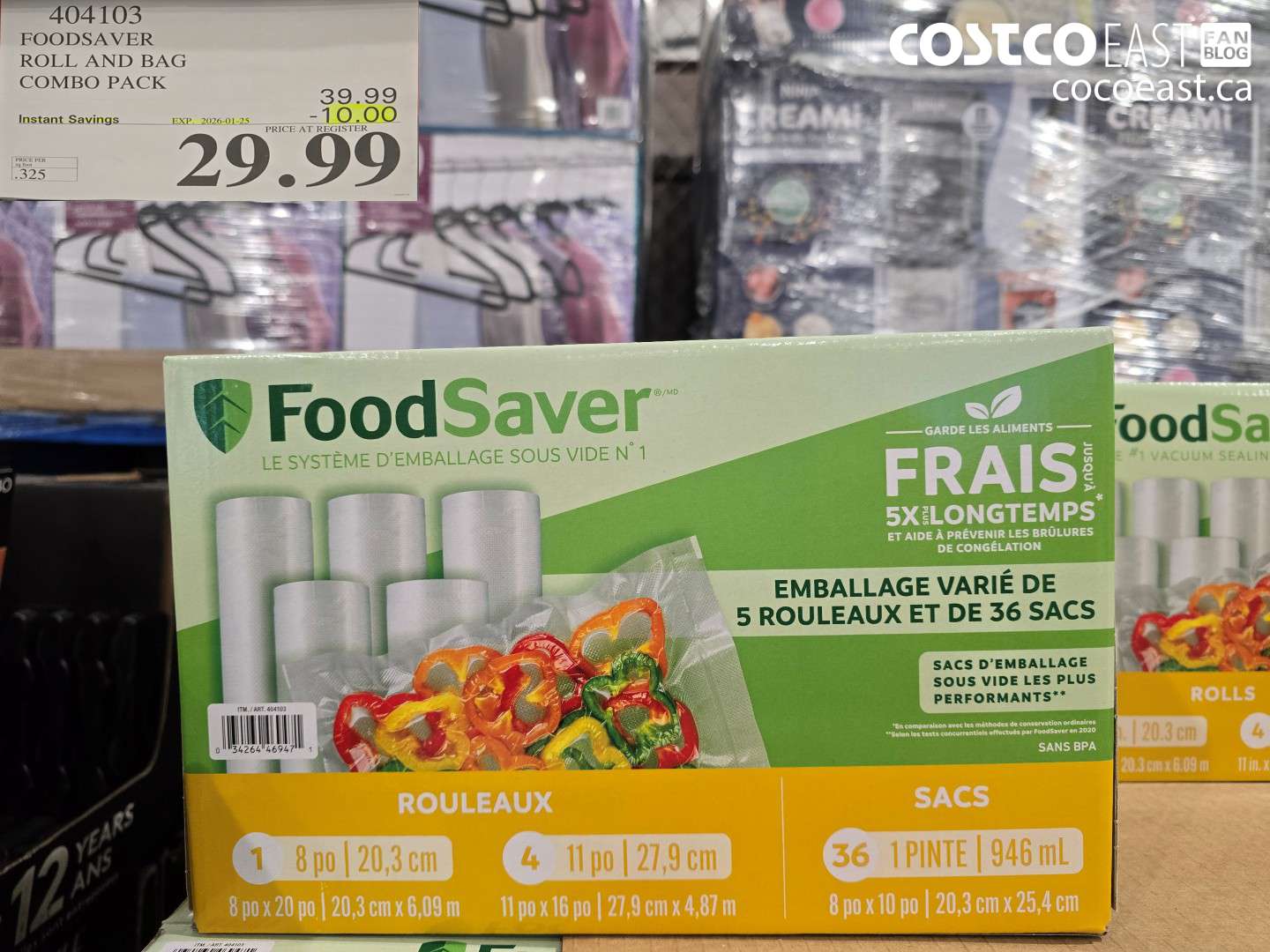 404103 FOODSAVER ROLLS AND BAG COMBO PACK ($10.00 INSTANT SAVINGS EXPIRES ON 2026-01-25) $29.99