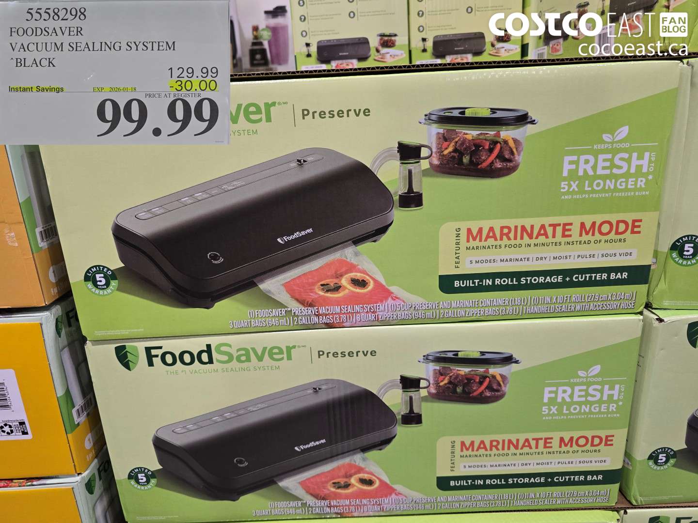 5558298 FOODSAVER VACUUM SEALING SYSTEM BLACK ($30.00 INSTANT SAVINGS EXPIRES ON 2026-01-18) $99.99