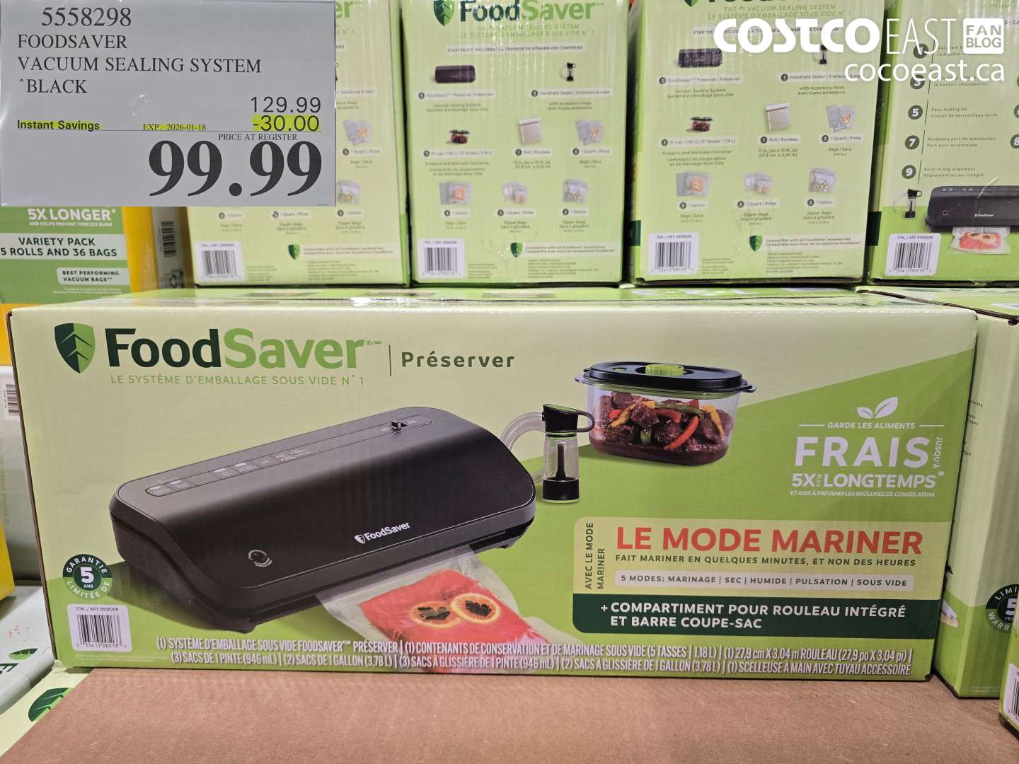 5558298 FOODSAVER VACUUM SEALING SYSTEM BLACK ($30.00 INSTANT SAVINGS EXPIRES ON 2026-01-18) $99.99