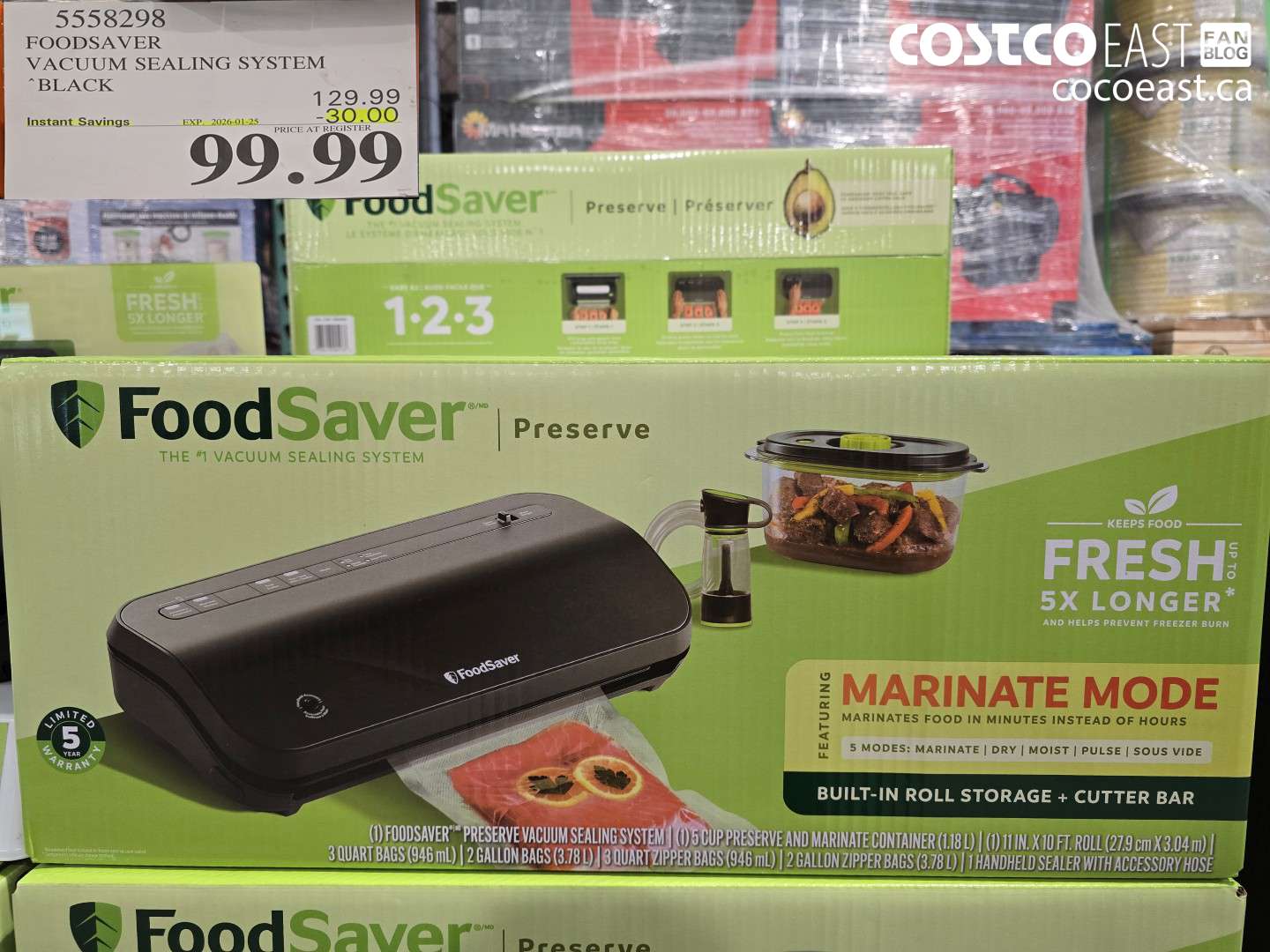 5558298 FOODSAVER VACUUM SEALING SYSTEM BLACK ($30.00 INSTANT SAVINGS EXPIRES ON 2026-01-25) $99.99