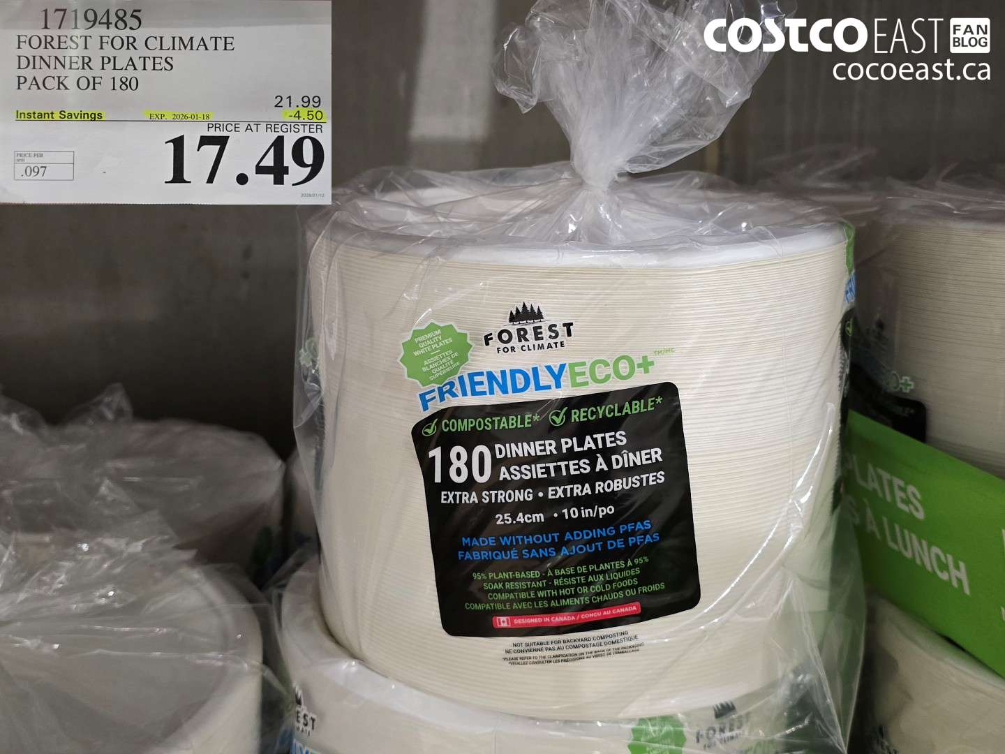 1719485 FOREST FOR CLIMATE BIOECO DINNER PLATES PACK OF 180 ($4.50 INSTANT SAVINGS EXPIRES ON 2026-01-18) $17.49