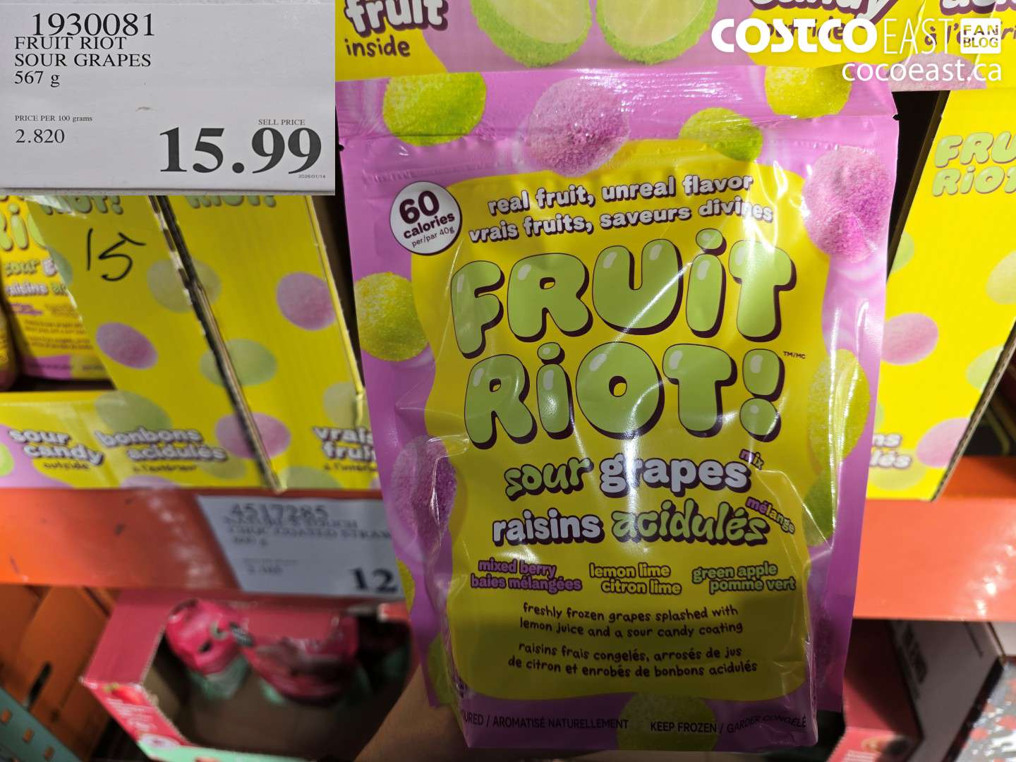 1930081 FRUIT RIOT SOUR GRAPES 567 g $15.99