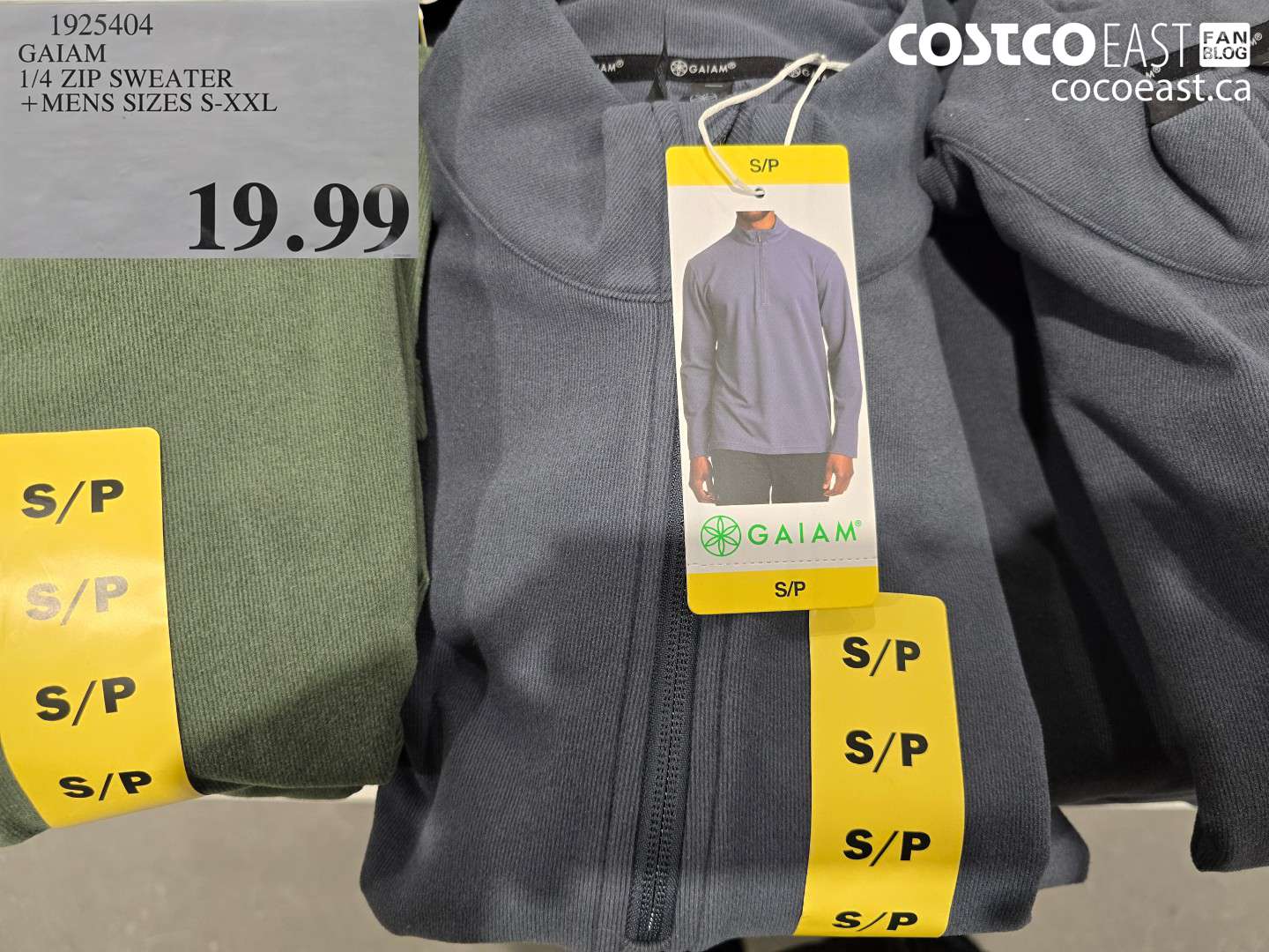 1925404 GAIAM 1/4 ZIP SWEATER +MENS SIZES S-XXL  $19.99