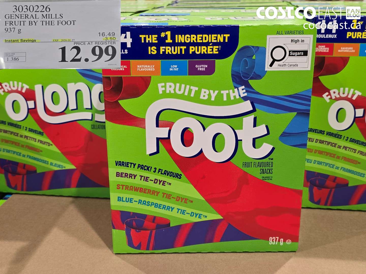 3030226 GENERAL MILLS FRUIT BY THE FOOT 937 G ($3.50 INSTANT SAVINGS EXPIRES ON 2026-01-27) $12.99