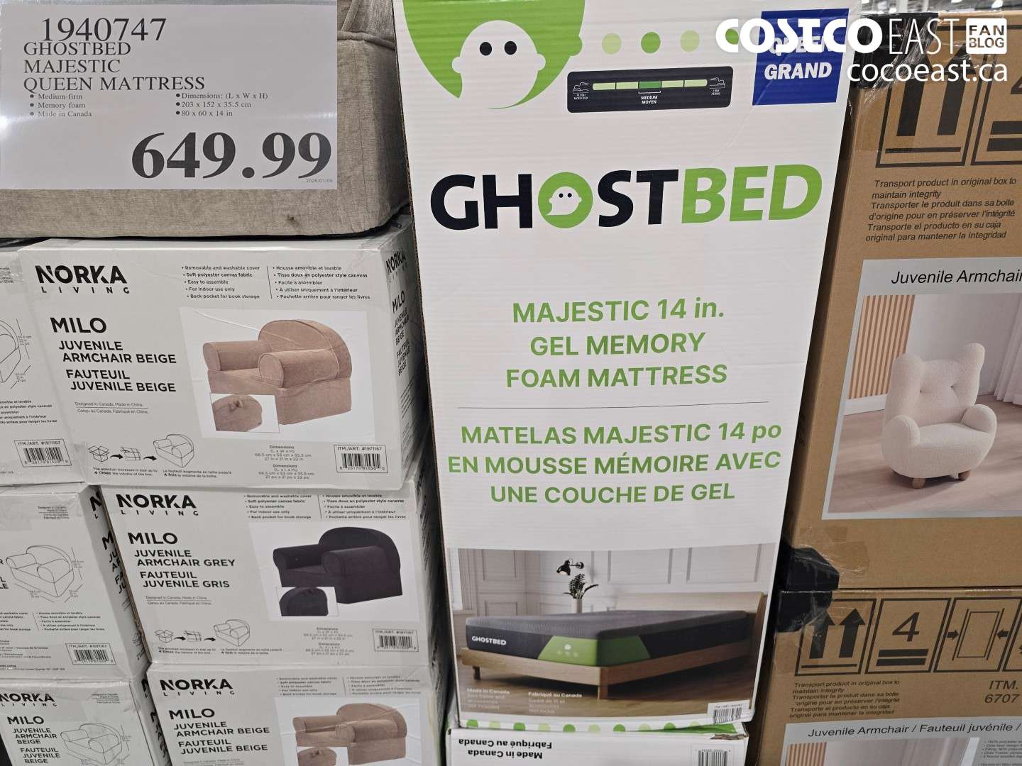 1940747 GHOSTBED MAJESTIC QUEEN MATTRESS $649.99
