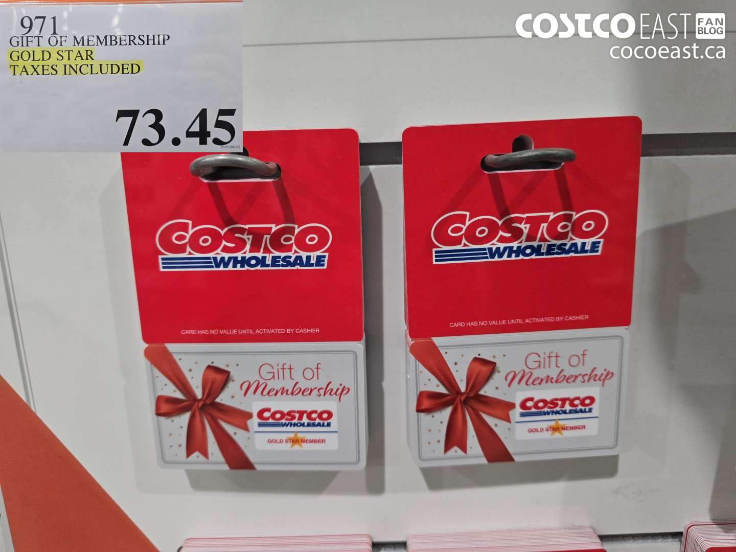 971 GIFT OF MEMBERSHIP GOLD STAR TAXES INCLUDED $73.45