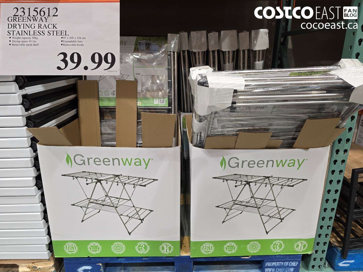 2315612 GREENWAY DRYING RACK STAINLESS STEEL $39.99