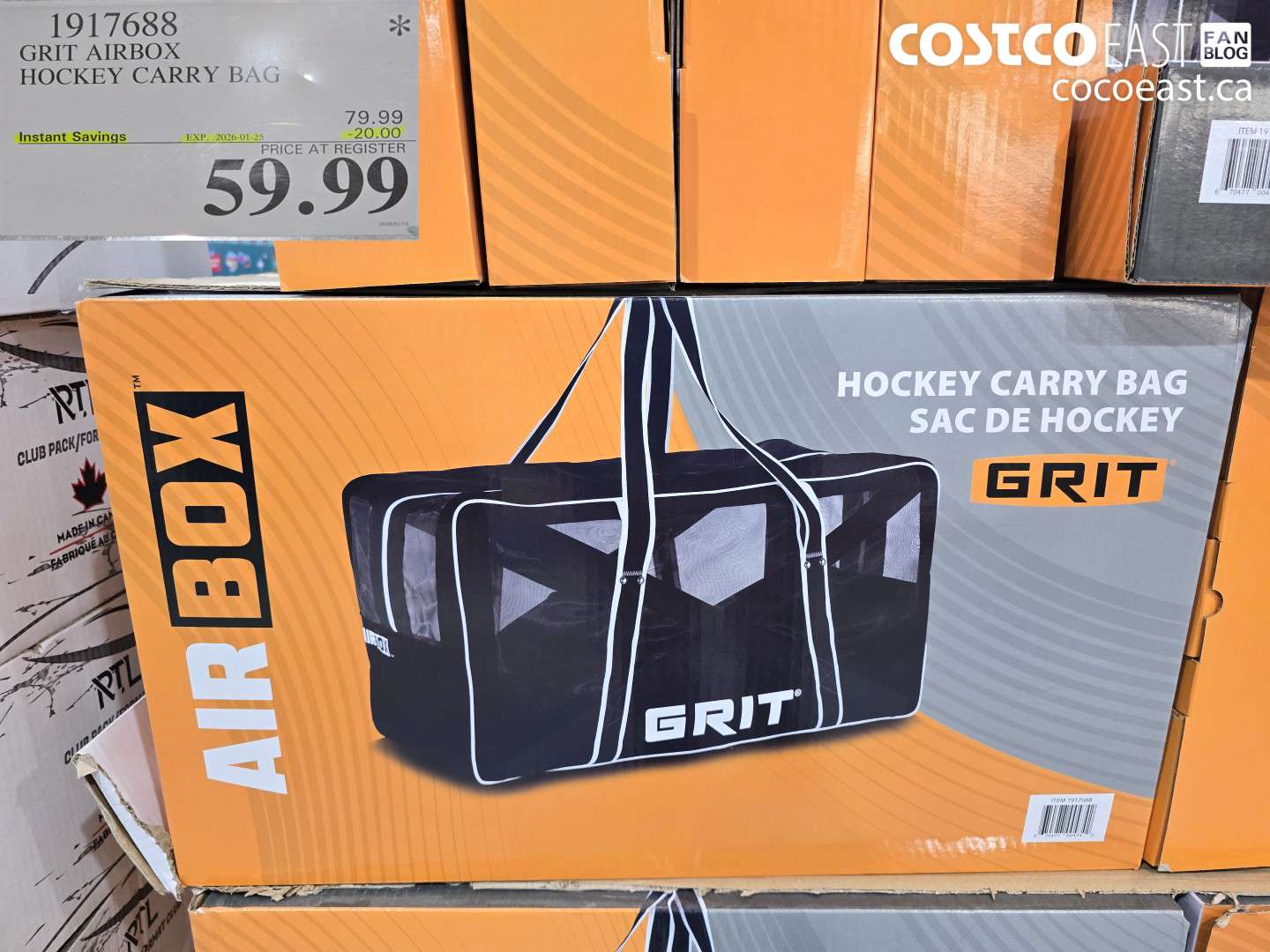 1917688 GRIT AIRBOX HOCKEY CARRY BAG ($20.00 INSTANT SAVINGS EXPIRES ON 2026-01-25) $59.99