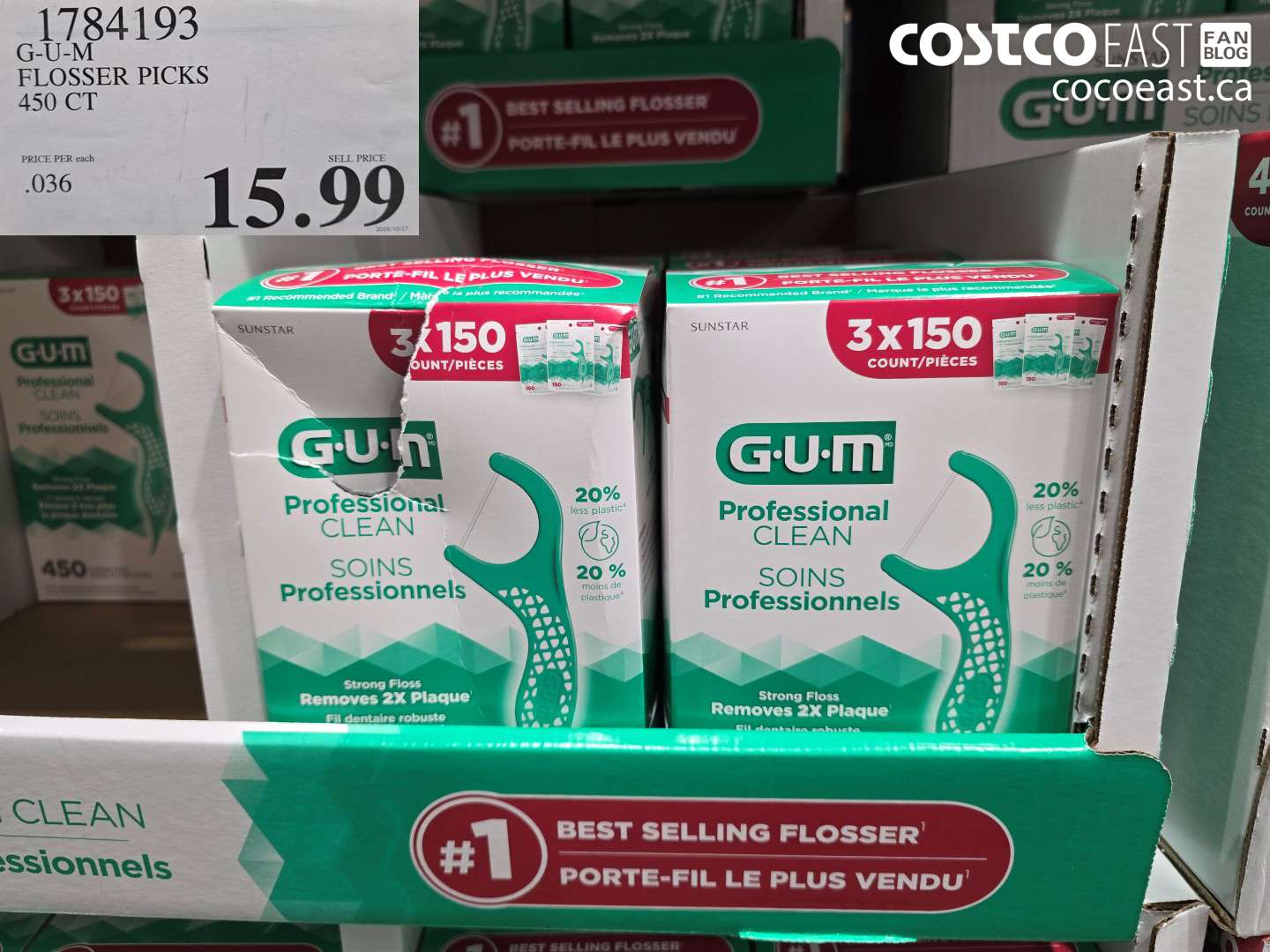 1784193 G-U-M FLOSSER PICKS 450 CT $15.99