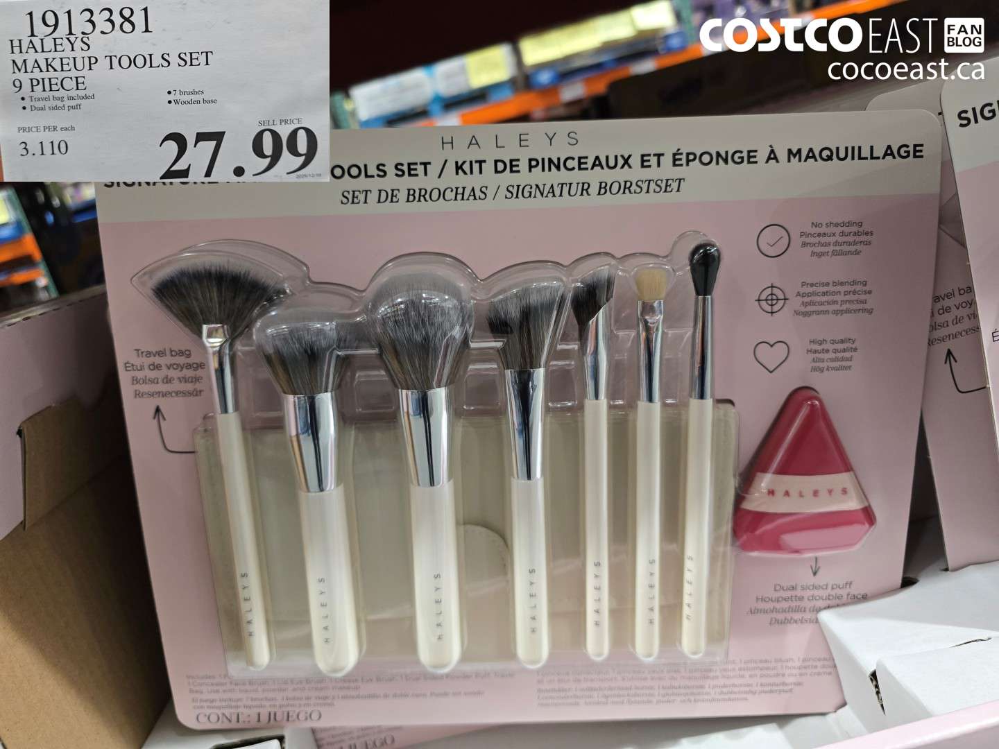 1913381 HALEYS MAKEUP TOOLS SET 9 PIECE $27.99