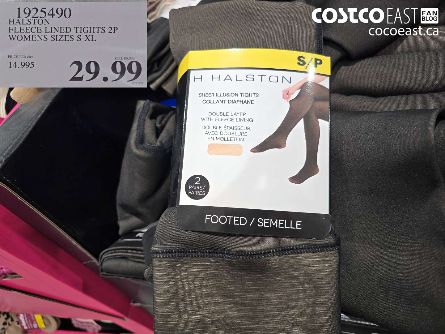 1925490 HALSTON FLEECE LINED TIGHTS WOMENS SIZES S-XL $29.99