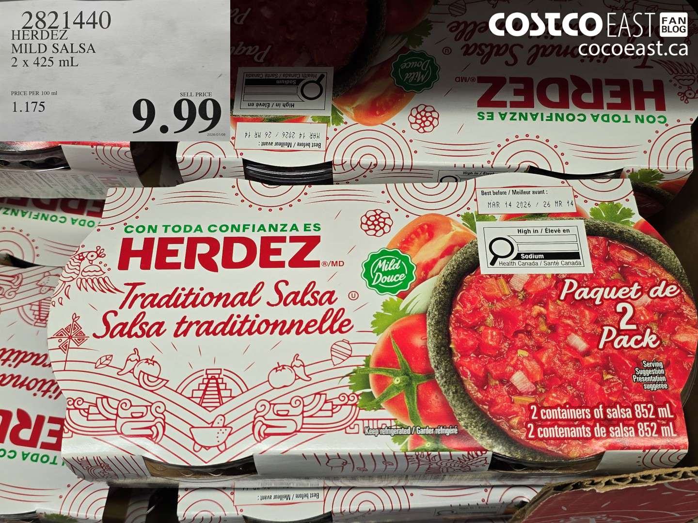 2821440 HERDEZ MILD SALSA 2 X 425 ML $9.99