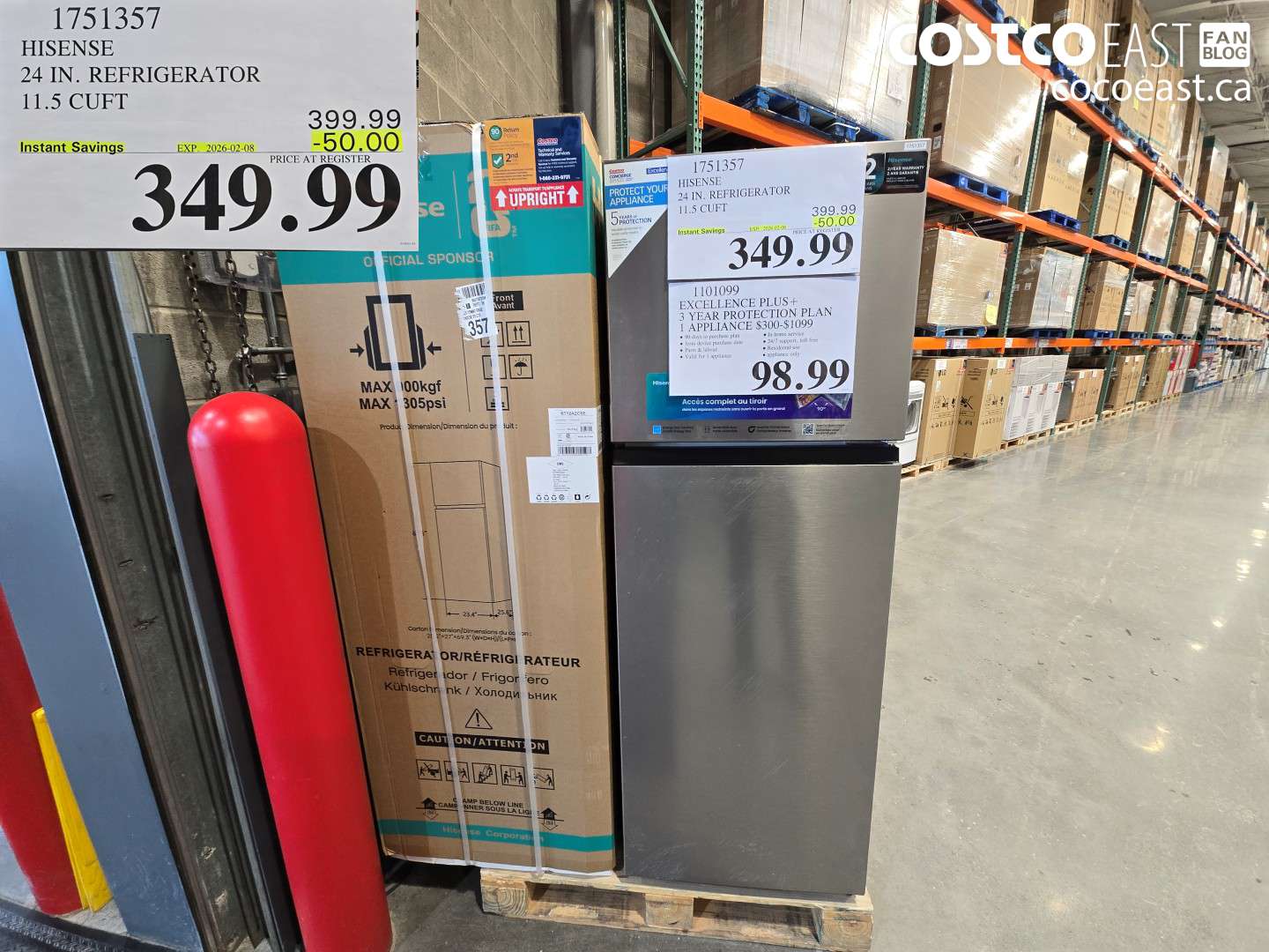 1751357 HISENSE 24 IN. REFRIGERATOR 11.5 cu.ft ($50.00 INSTANT SAVINGS EXPIRES ON 2026-02-08) $349.99