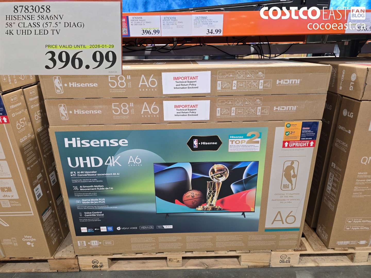 8783058 HISENSE 58A6NV 58