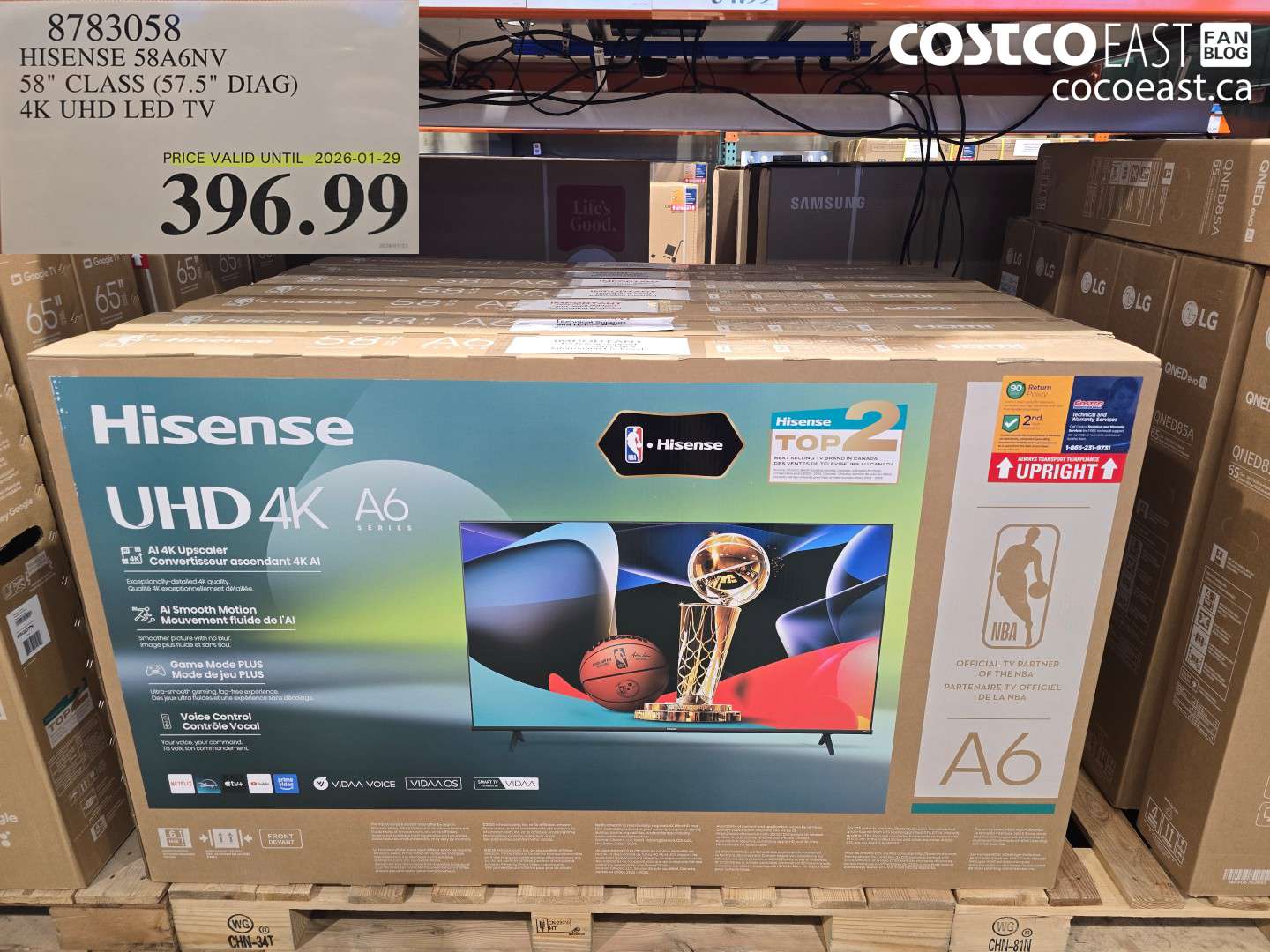 8783058 HISENSE 58A6NV 58