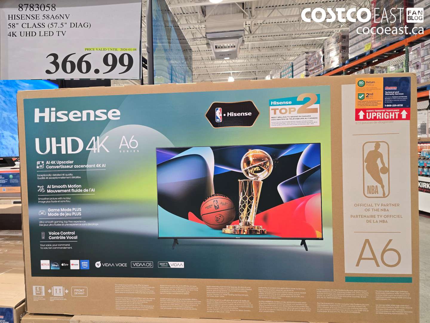 8783058 HISENSE S8A6NV 58