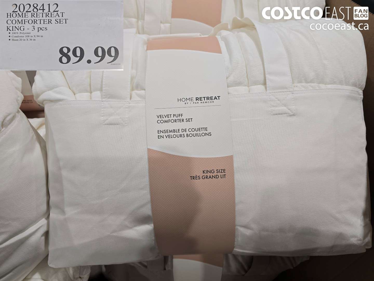 2028412 HOME RETREAT COMFORTER SET KING - 3 pcs $89.99