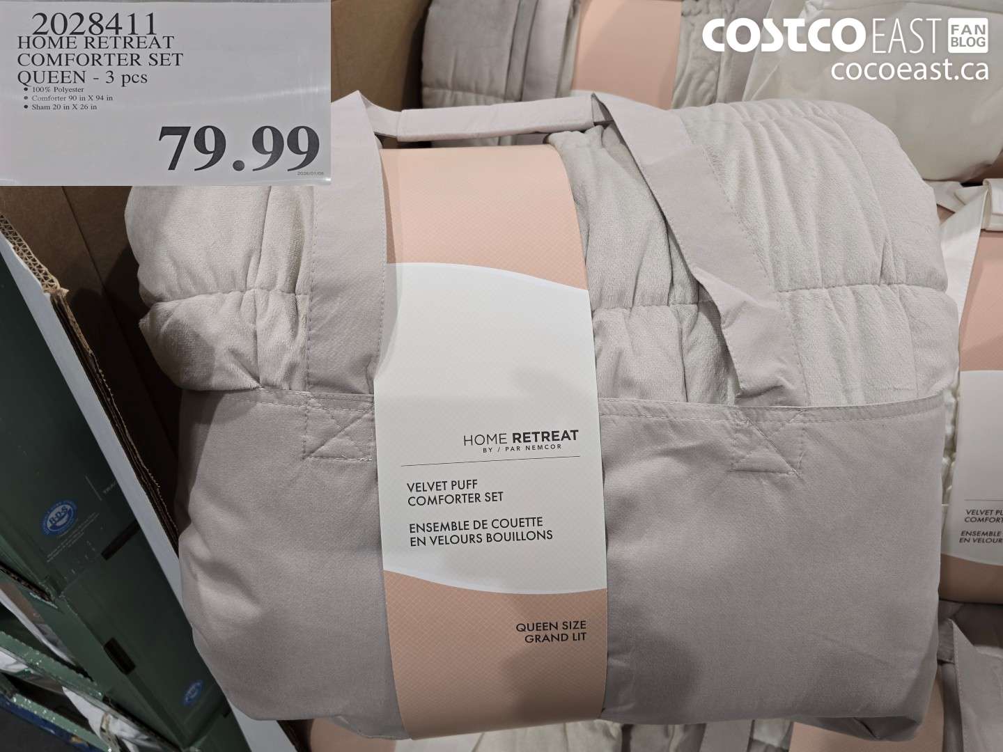 2028411 HOME RETREAT COMFORTER SET QUEEN - 3 pcs $79.99